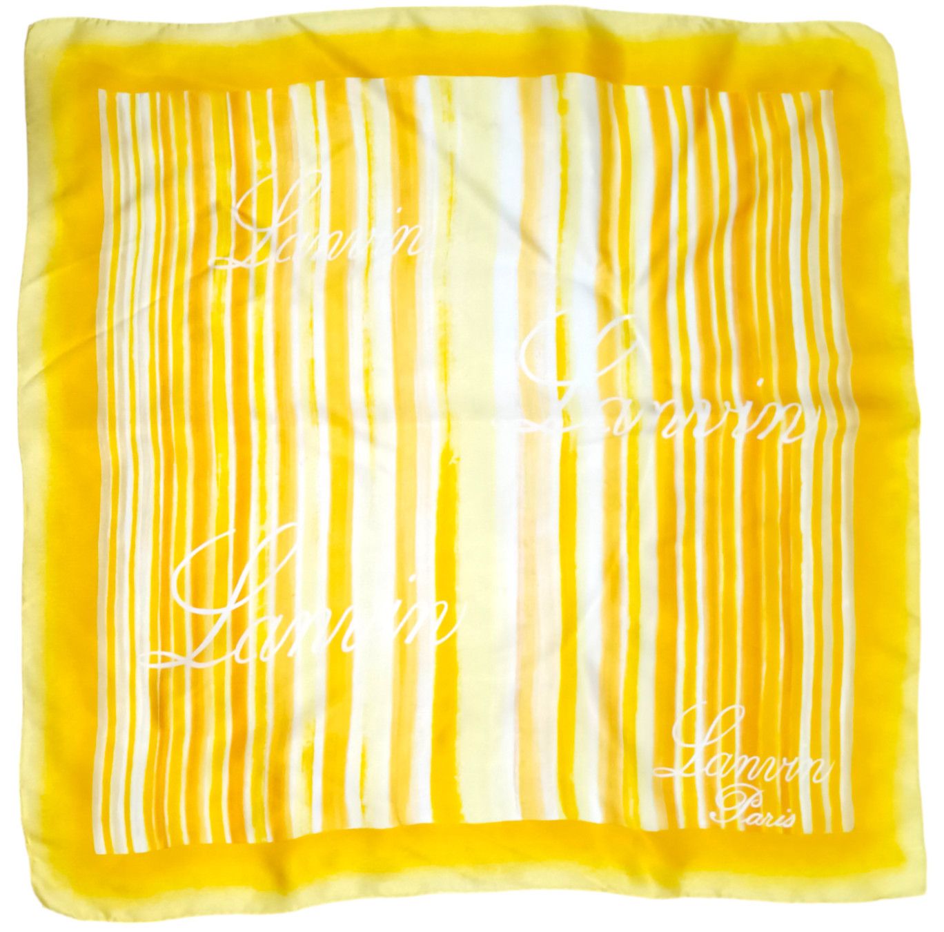 Lanvin LANVIN Paris Geometric Yellow Vintage Silk Scarf Size ONE SIZE - 1 Thumbnail