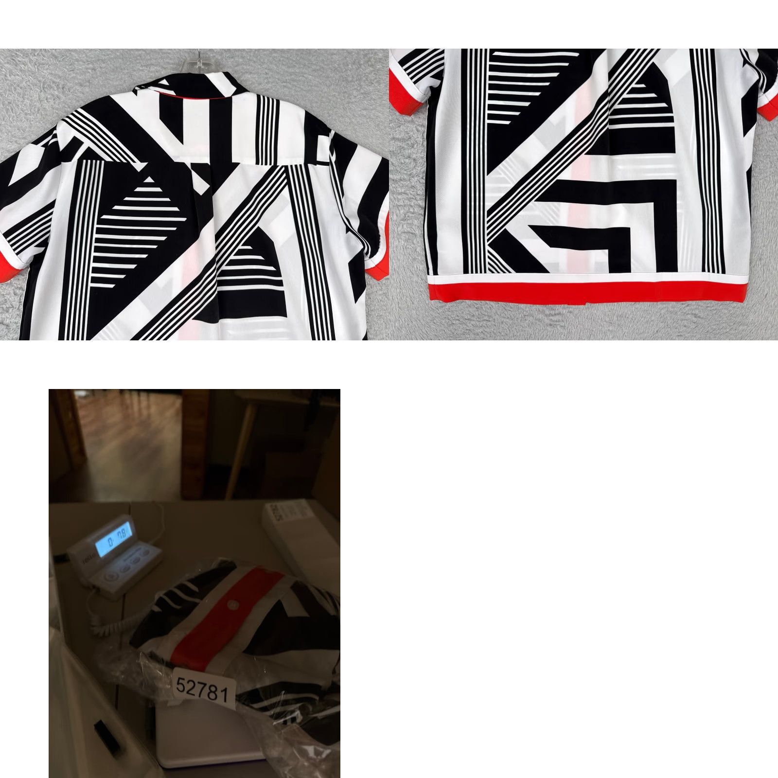 Karl Lagerfeld Karl Lagerfeld Shirt Women Small White Black Red Polyester Geometric Hawaiian Casual Workwear Logo Button Collar Short Sleeve Vintage: No Size S / US 4 / IT 40 - 9 Thumbnail