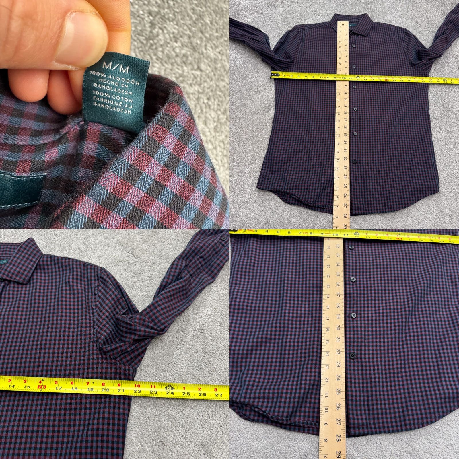 Perry Ellis Perry Ellis Gingham Button-Down Shirt Mens Medium Blue Red Plaid Cotton Casual Shirt Regular Fit Multicolor Button-Up Long Sleeve Men Mens Size US M / EU 48-50 / 2 - 8 Thumbnail