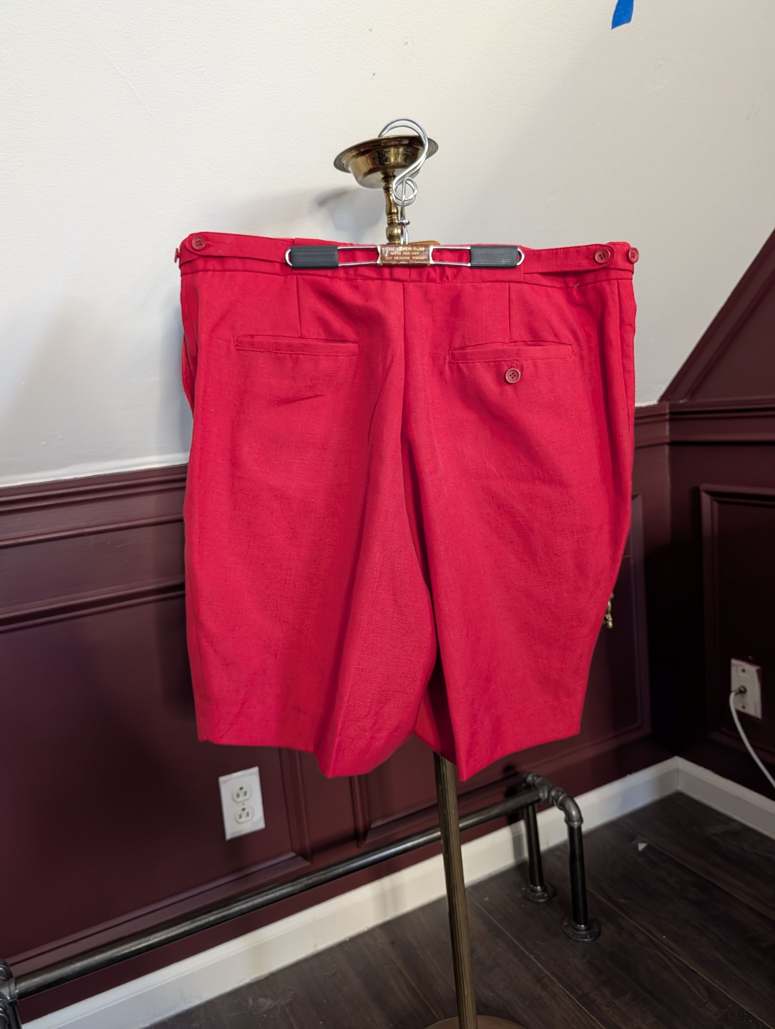Island Shores ISLANDER LINEN Vintage red adjustable Bermuda shorts Size US 38 / EU 54 - 7 Thumbnail