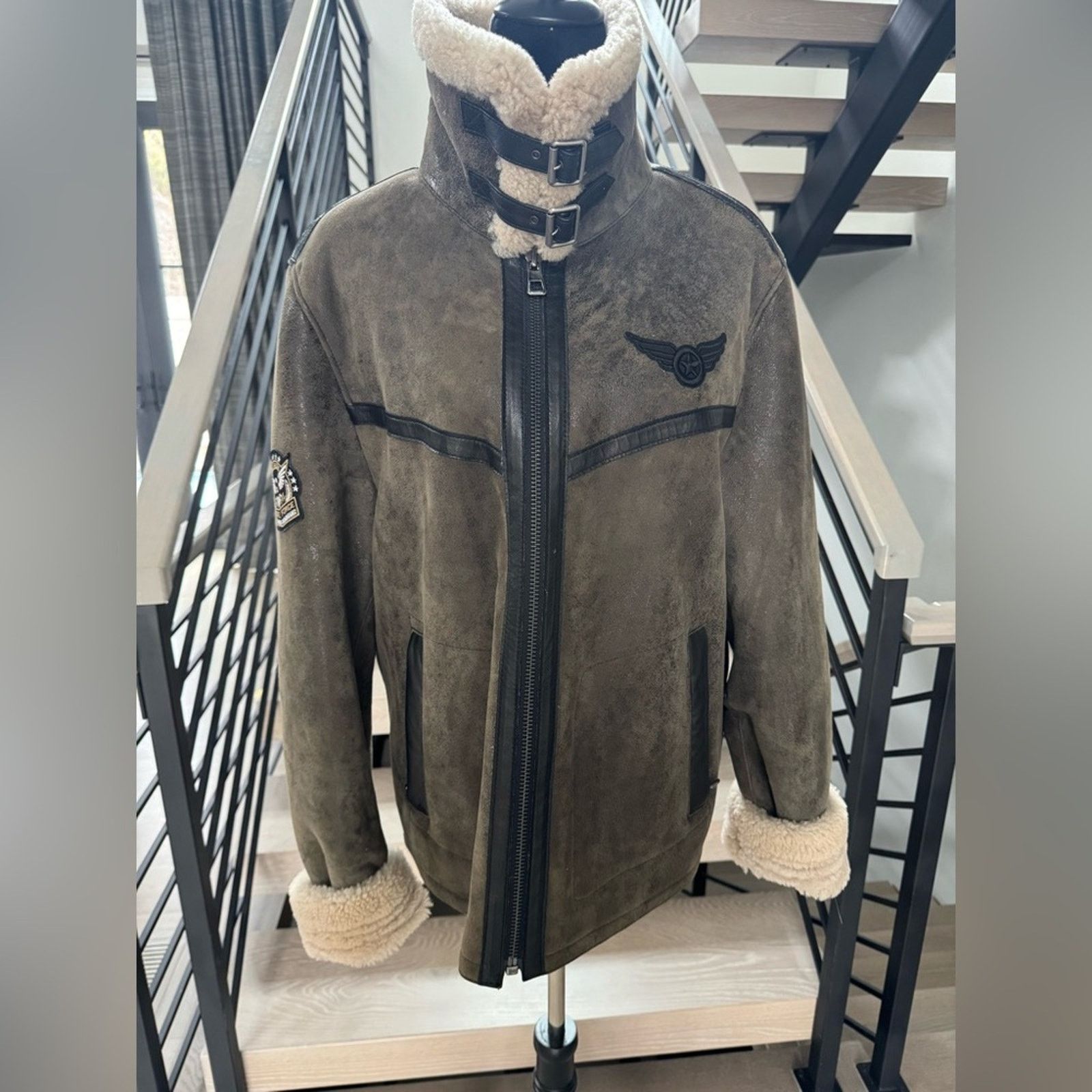 Other Brand new Men's real fur Aviator Jacket with Shearling Trim Size US L / EU 52-54 / 3 - 1 Thumbnail