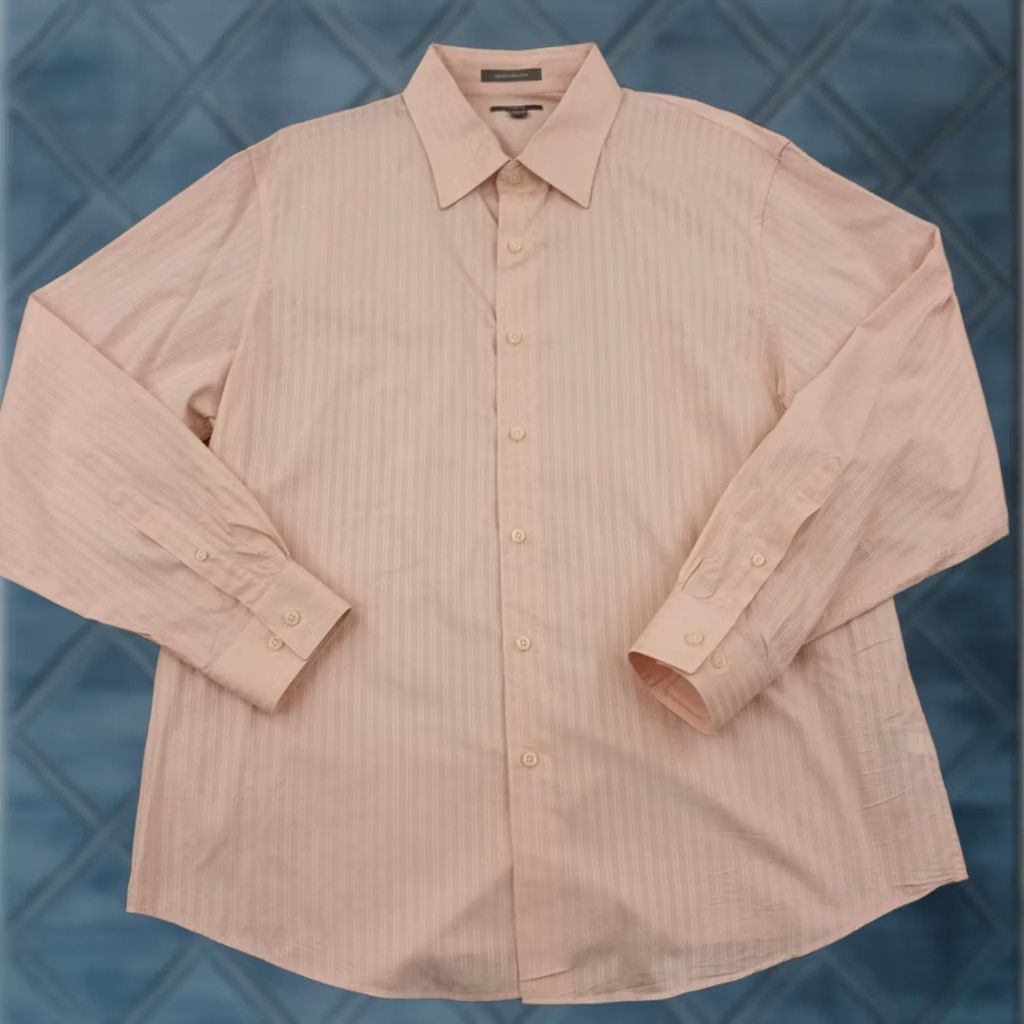 Apt. 9 Apt. 9 Shirt Mens XL Pink Striped Long Sleeve Button Up Cotton Size US XL / EU 56 / 4 - 1 Thumbnail