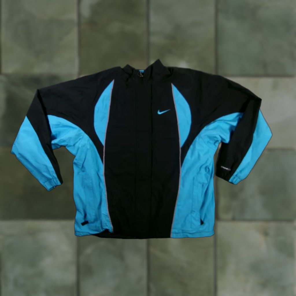 Nike VINTAGE Nike Storm-FIT Jacket Women L Water Resistant Black Teal Reflective Windbreaker Size L / US 10 / IT 46 - 1 Thumbnail