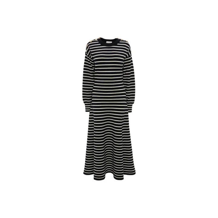 Alexander McQueen Alexander McQueen Striped Knit Long Sleeve Dress 0079 Size S / US 4 / IT 40 - 1 Thumbnail