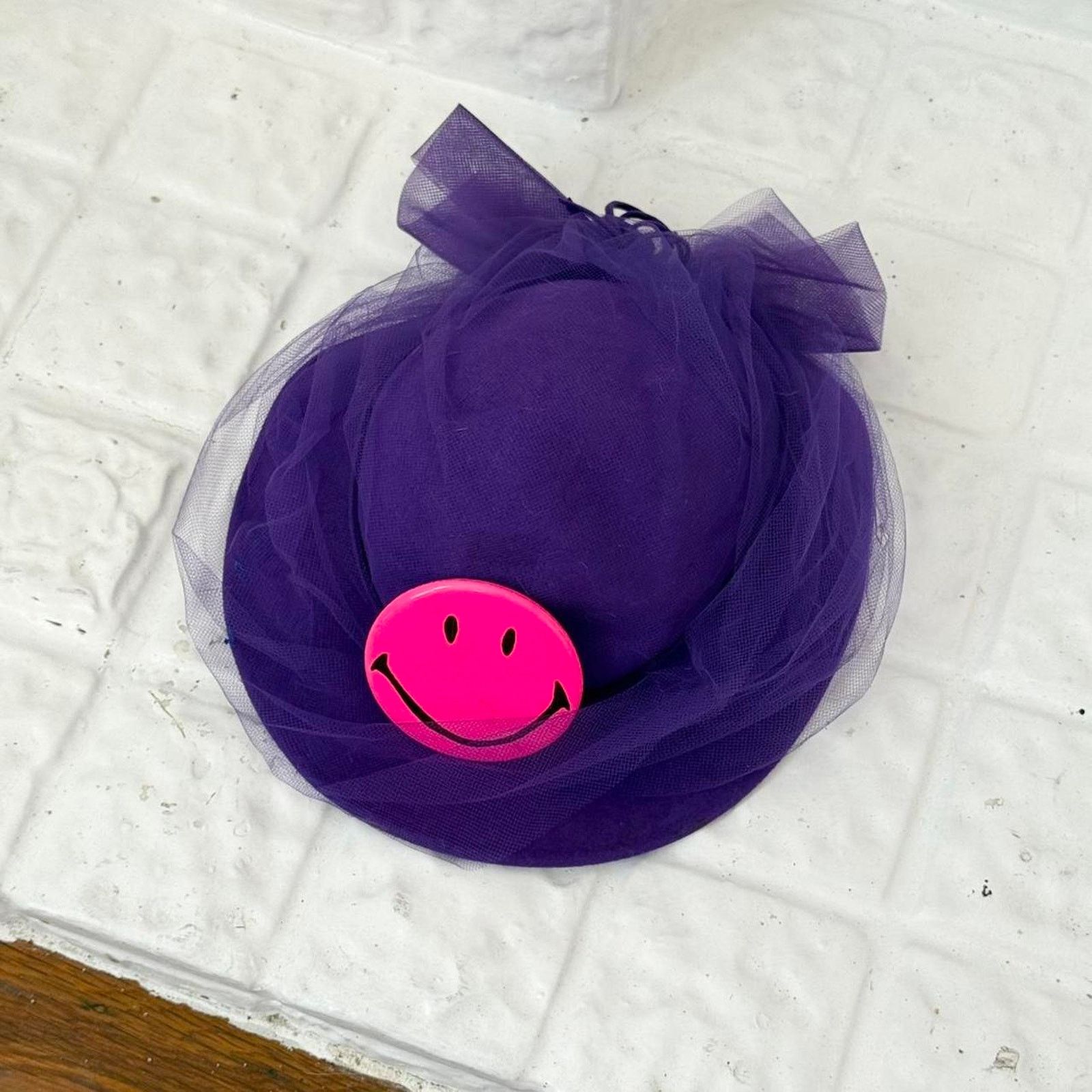Other ✶ vintage 80s purple wool fascinator hat ✶ Size ONE SIZE - 2 Thumbnail