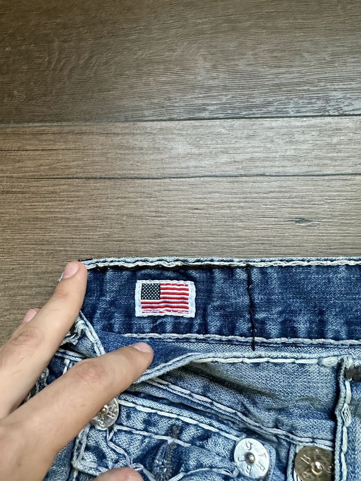 True Religion 🇺🇸Vintage True Religion Faded Denim jeans Made in Usa Size US 34 / EU 50 - 20 Thumbnail