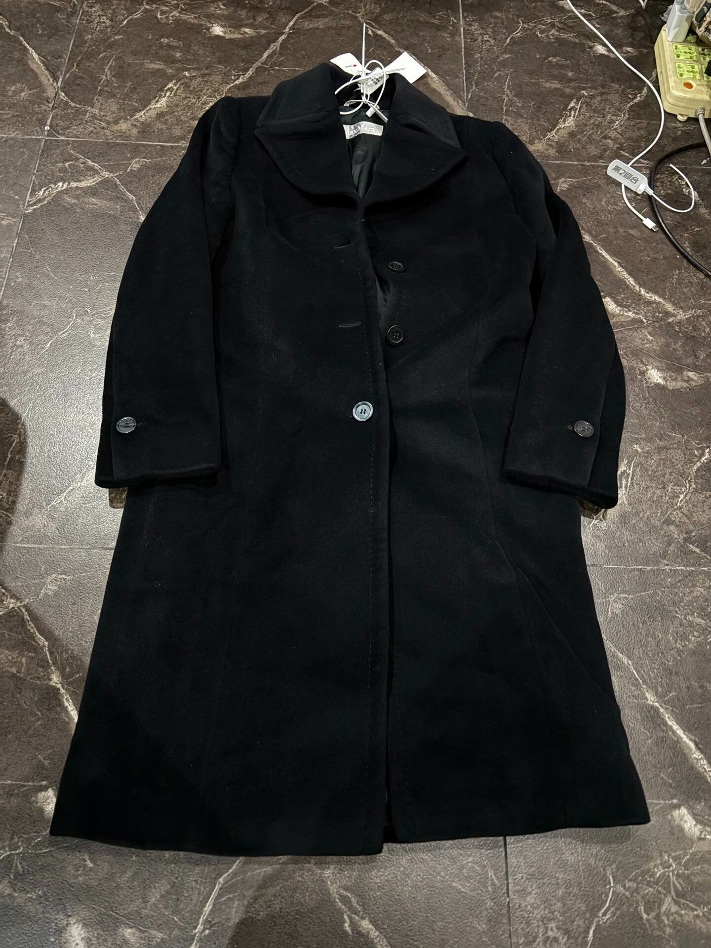 Max Mara Max Mara Classic Black Wool Coat Size XXS / US 00 / IT 34 - 1 Thumbnail