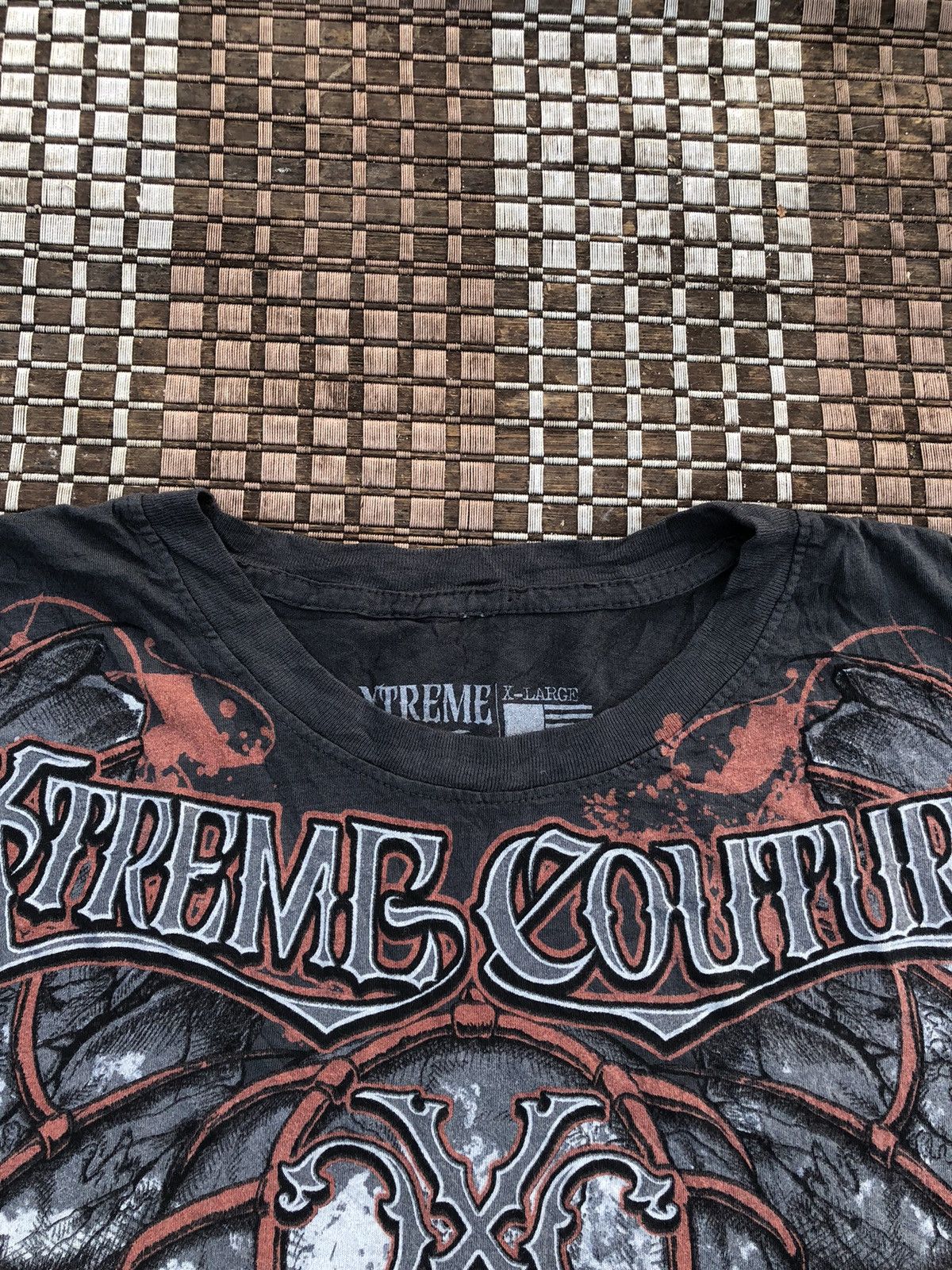 Affliction × Ed Hardy × Vintage Vintage Y2K Xtreme Couture Skulls Punk Affliction Tee Size US XL / EU 56 / 4 - 5 Thumbnail
