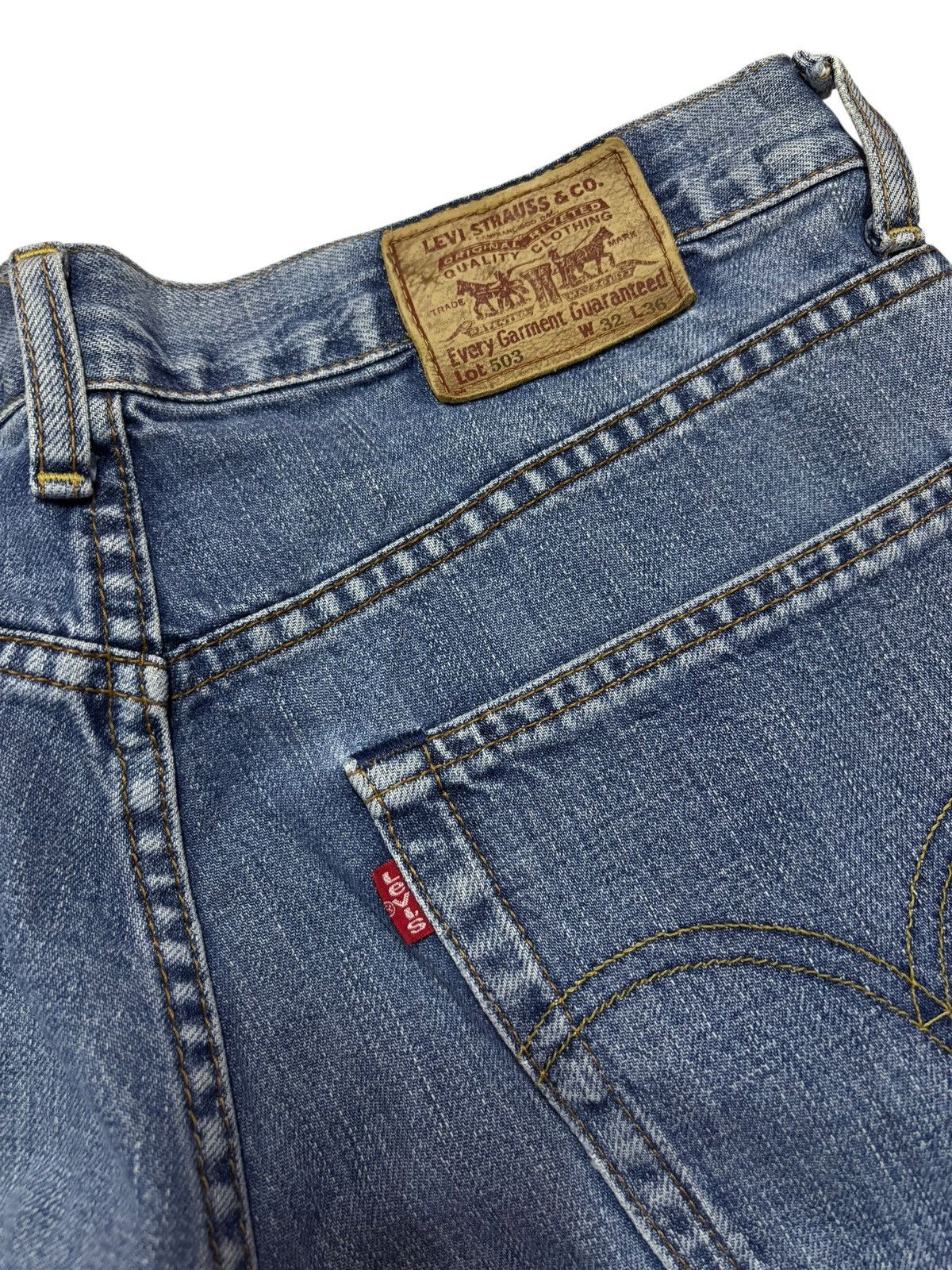 Levi's Vtg 90s Levis 503 Japan Selvedge Distressed Jeans Size US 30 / EU 46 - 9 Thumbnail