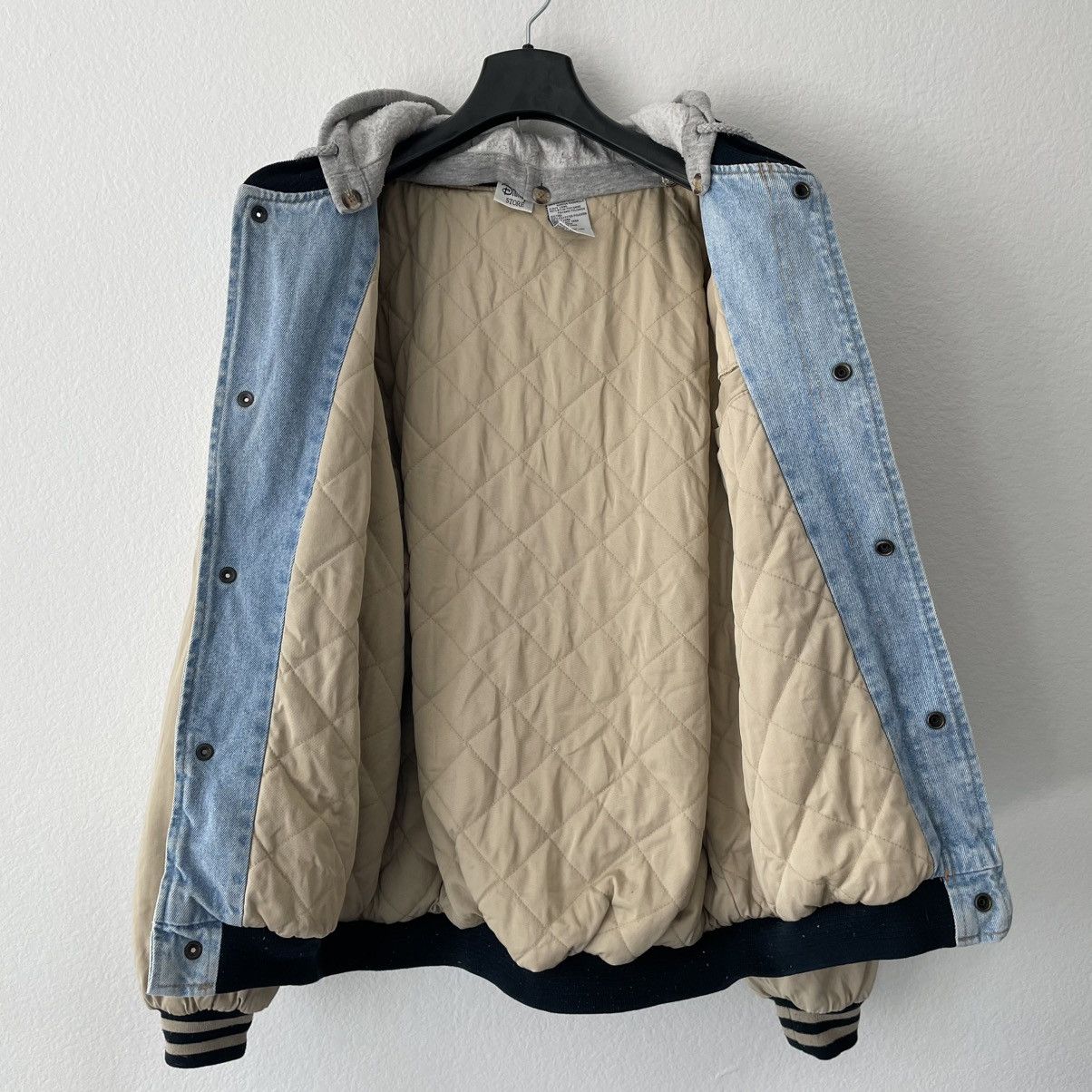 Mickey Inc 90s Disney Store Mickey Mouse Hooded Denim Bomber Jacket Size US XL / EU 56 / 4 - 3 Thumbnail