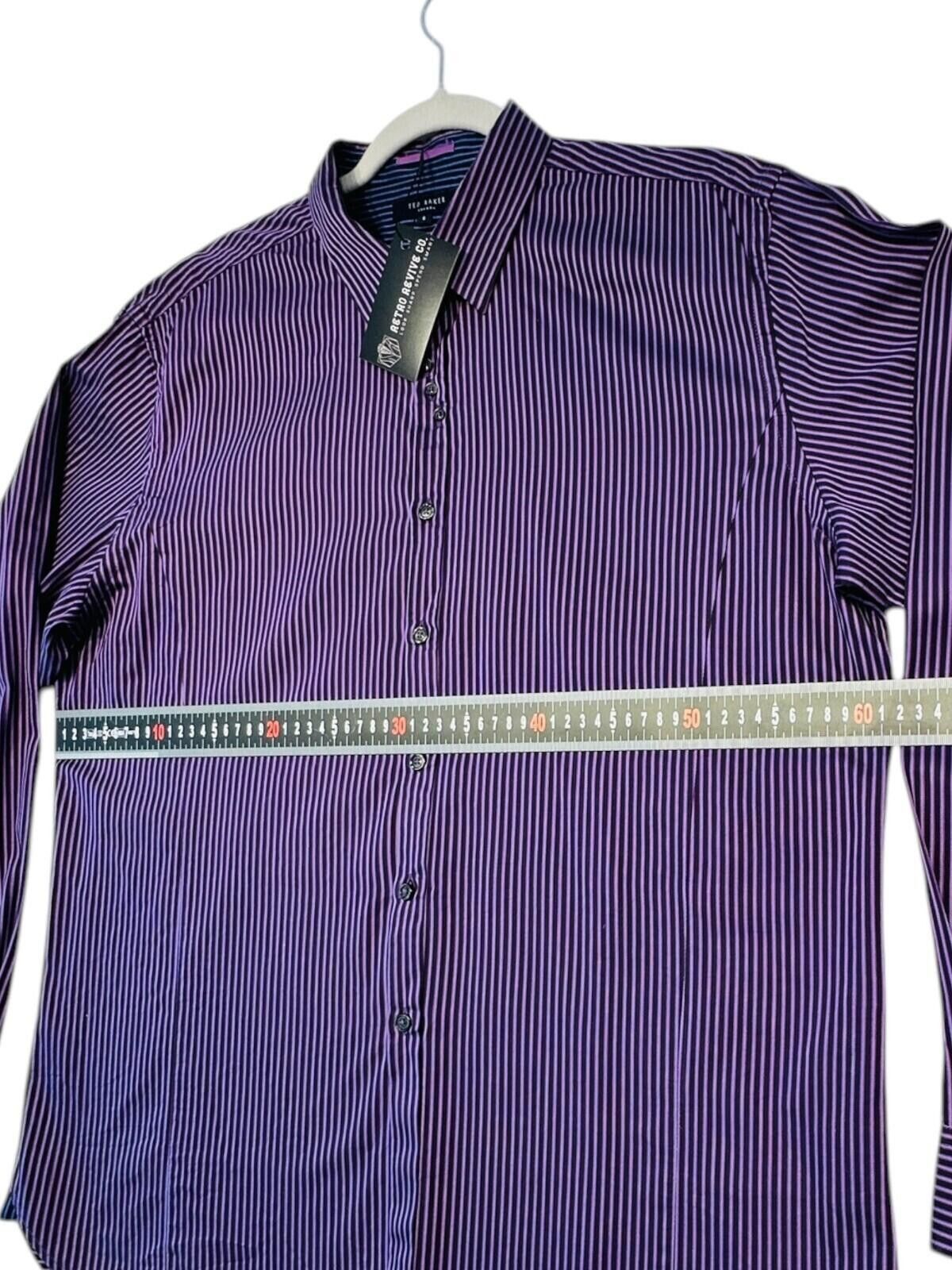 Ted Baker Ted Baker 6 Shirt Men's UK Size 2XL Purple Pinstripe Size 48R - 9 Thumbnail