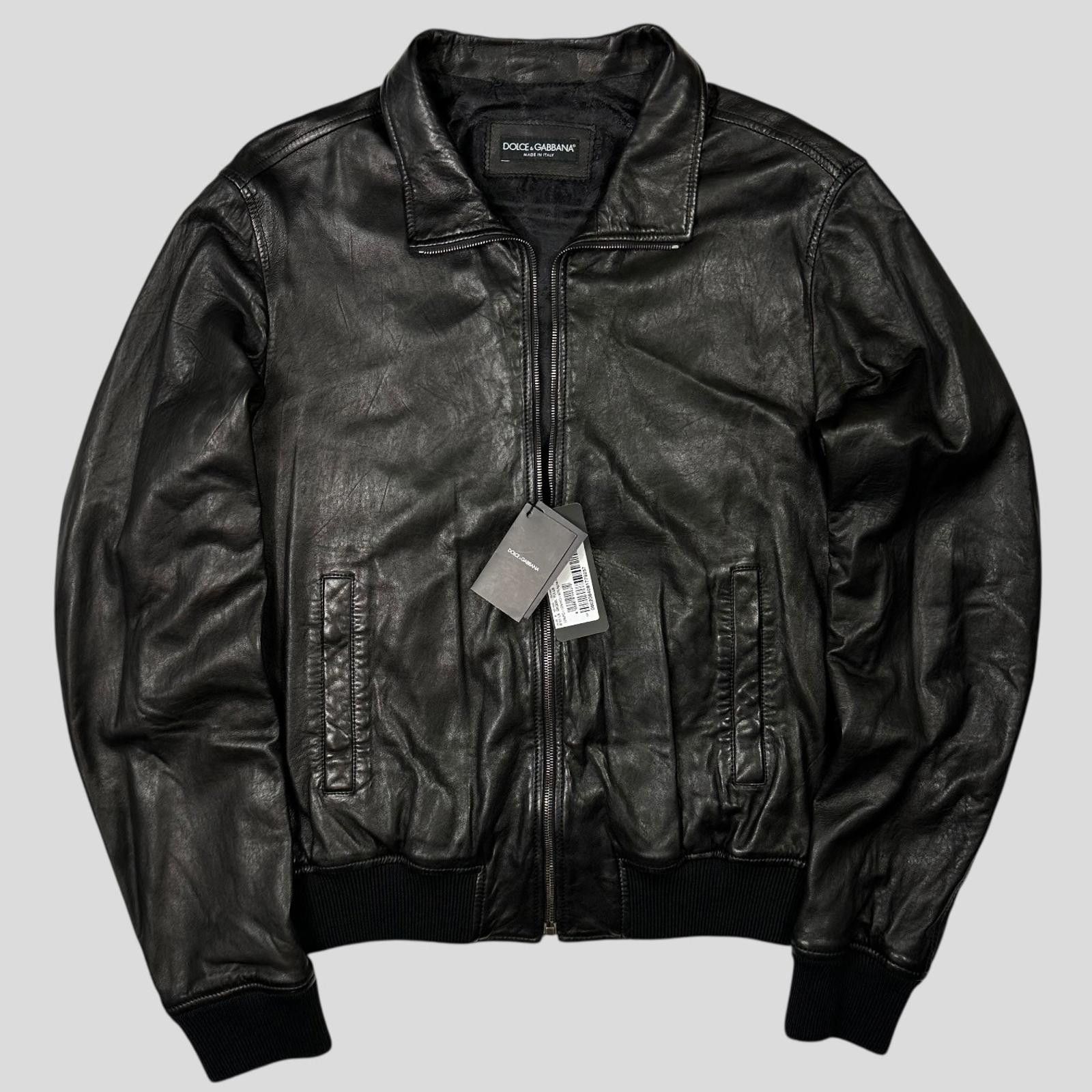 Dolce & Gabanna 00’s Premium Lamb Leather Bomber Jacket - XL