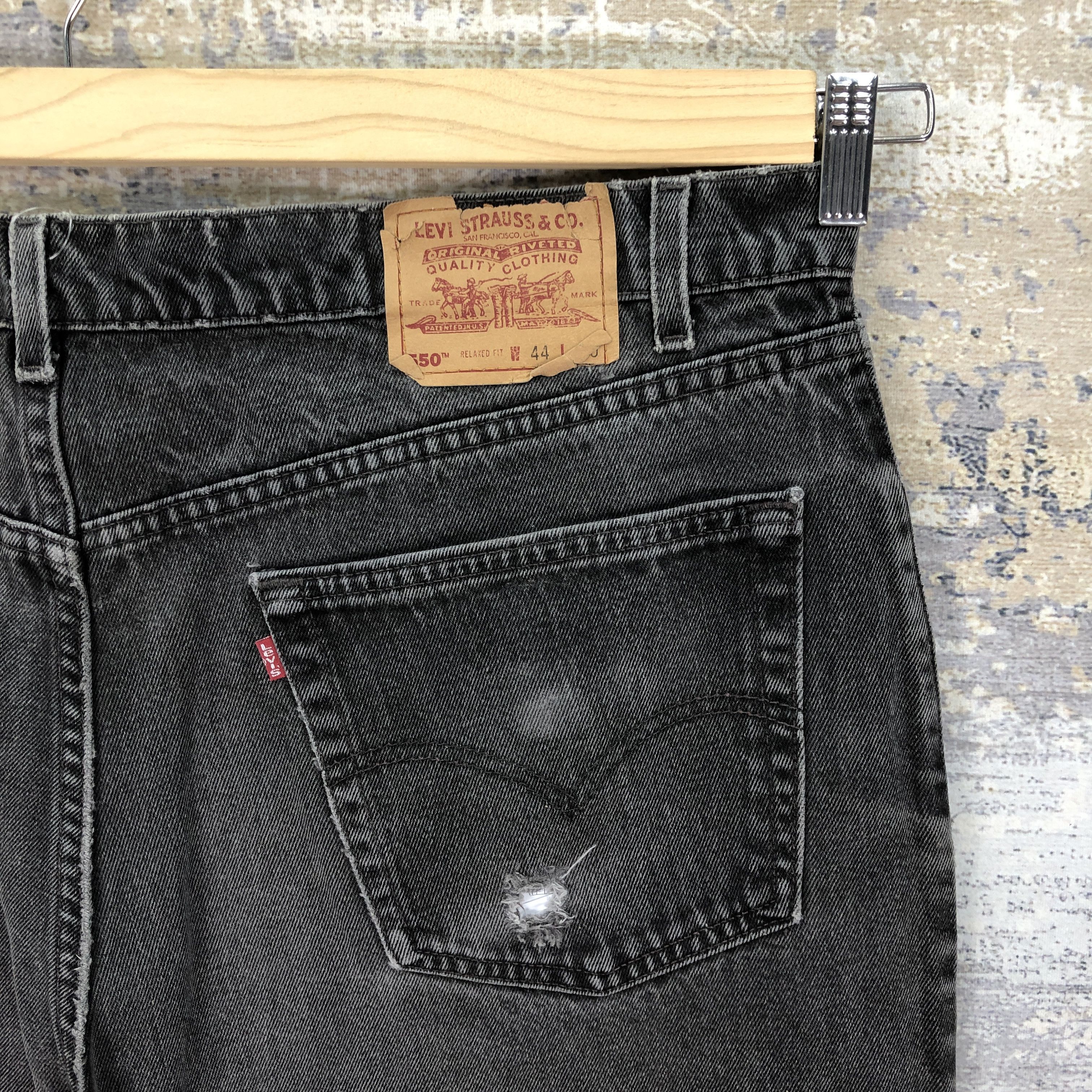 Levi's Vintage 90s Levis Stonewash Black Jeans Levi's Faded Denim Size US 42 / EU 58 - 5 Thumbnail