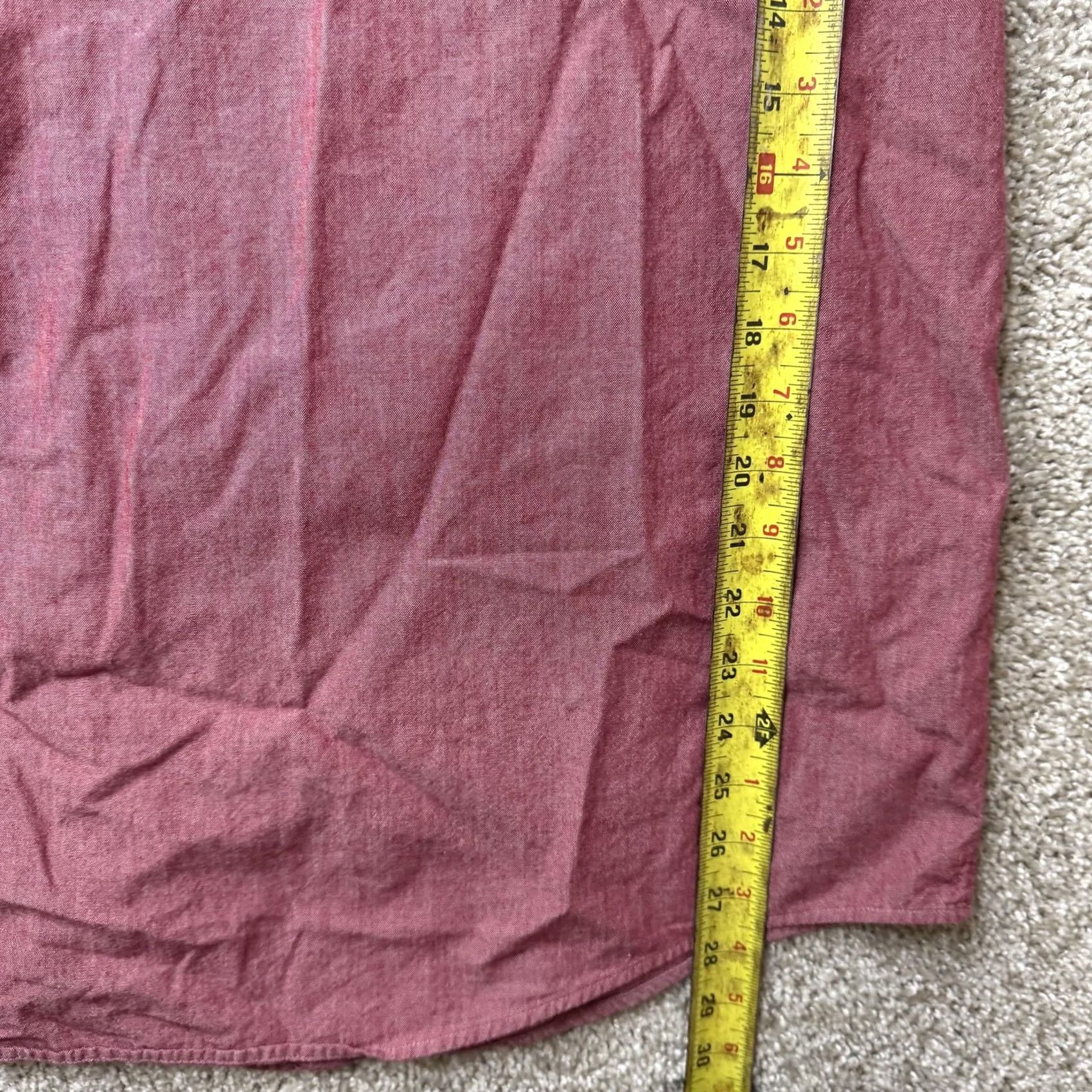 Vintage L.L. Bean Shirt Mens XL Red Solid Short Sleeve Button Up Chambray Casual Size US XL / EU 56 / 4 - 6 Thumbnail