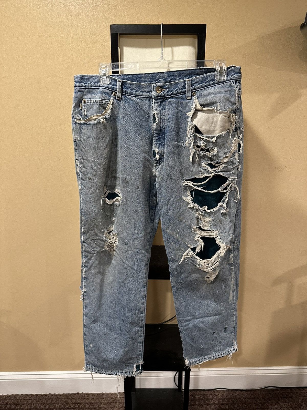 L.L. Bean Vintage L.L. Bean Double L Classic Fit Thrashed Blue Denim Size US 36 / EU 52 - 3 Thumbnail
