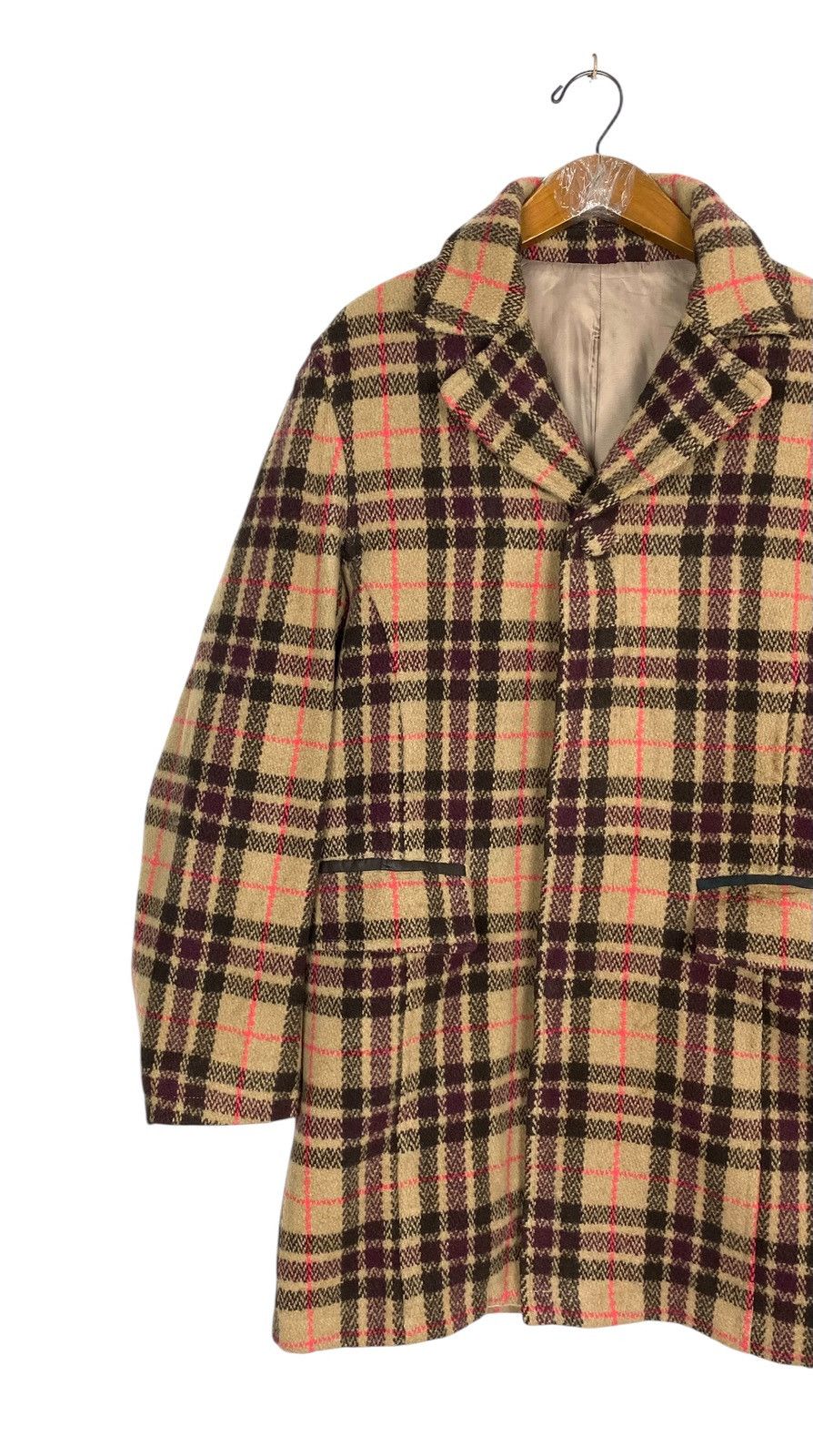 PPFM Rare‼️ Vintage Ppfm Double Collar Novacheck Wool Coat Japan Size US M / EU 48-50 / 2 - 2 Thumbnail