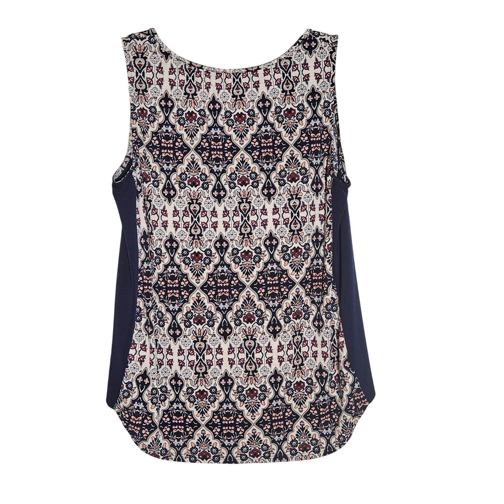 Other Naïf Women Sleeveless Floral Top Navy Beige L Boho Quiet Lux Size L / US 10 / IT 46 - 11 Thumbnail