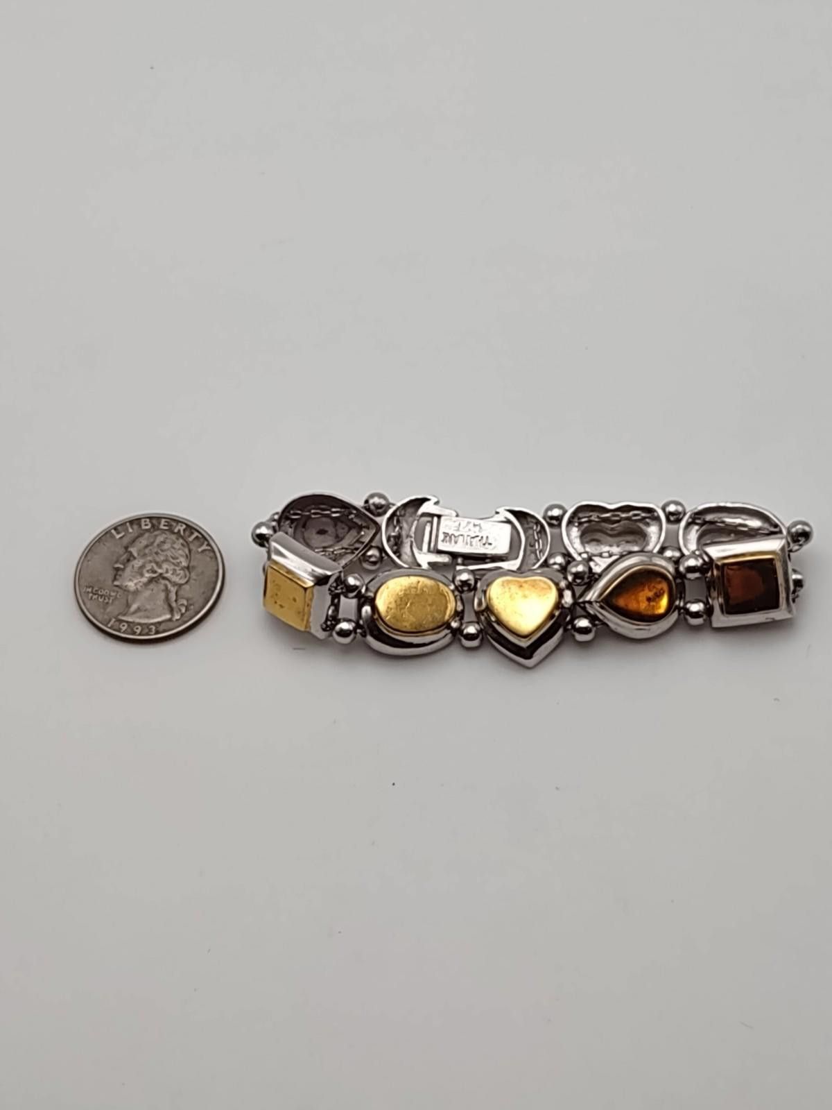 Other Heavy Thailand 925 Sterling Silver Heart Bracelet 31.4g Size ONE SIZE - 2 Thumbnail