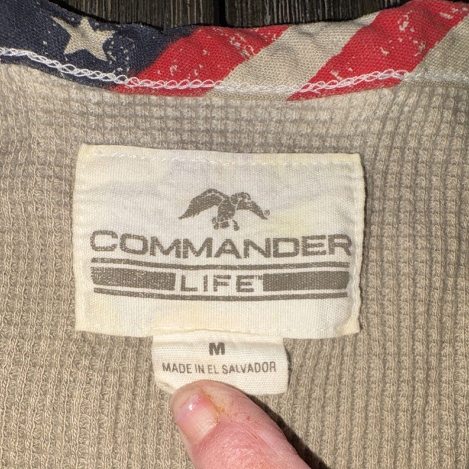 Commando Commander Life Button Henley V-Neck Long Sleeve Beige Top Size M / US 6-8 / IT 42-44 - 2 Thumbnail