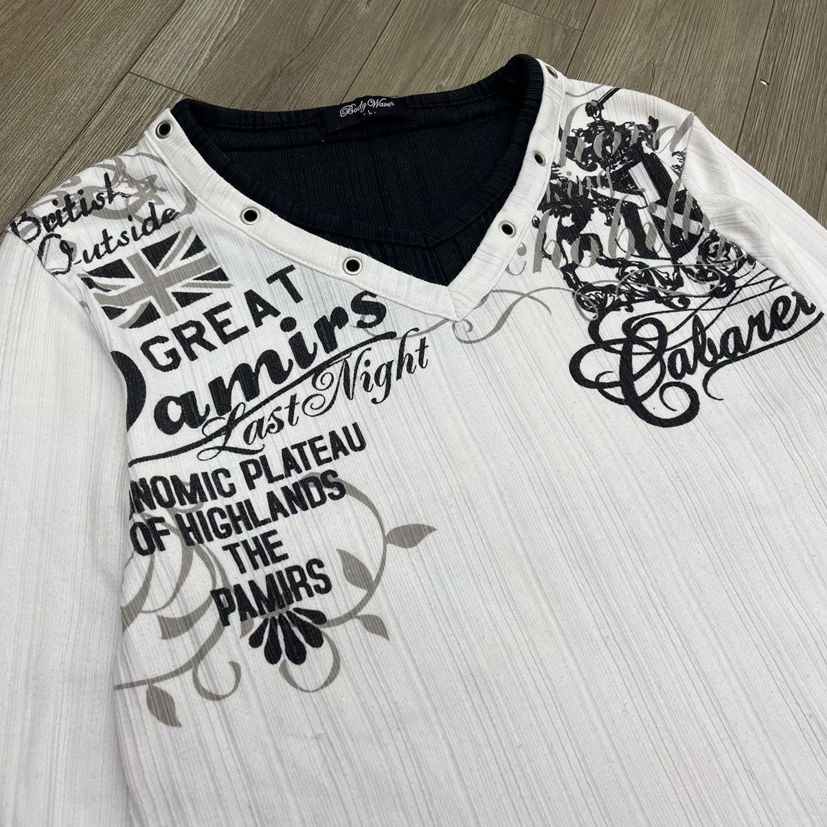 2000s Body Wave Poem Double Layer Goa Punk Lgb Longsleeve