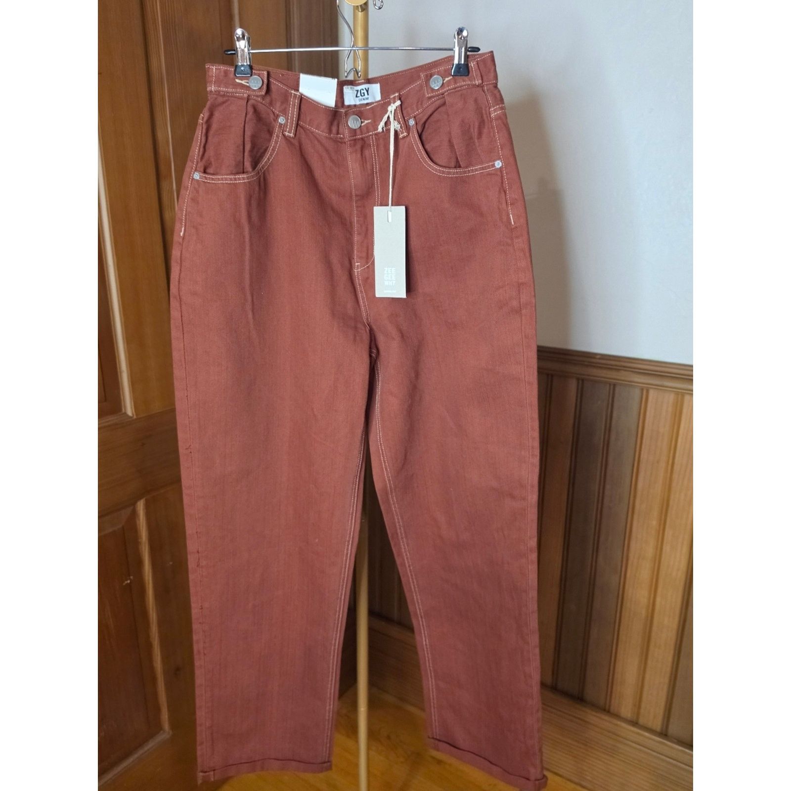 Free People NWT Free People ZGY HI & LOOSE Rust Orange Jeans 30 Size 30" / US 8 / IT 44 - 5 Thumbnail