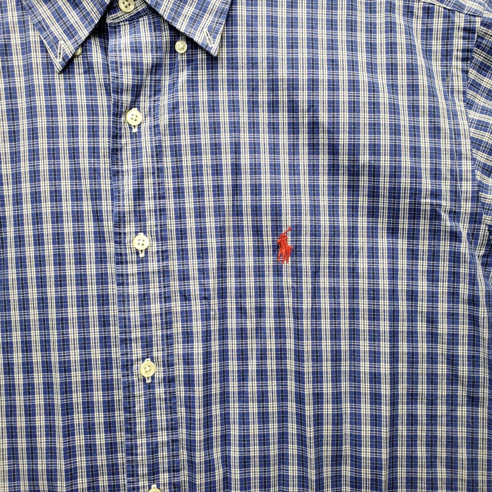 Ralph Lauren Ralph Lauren Dress Shirt Mens Large Multi Plaid Classic Fit Pony Logo Button Down Size 42R - 6 Thumbnail