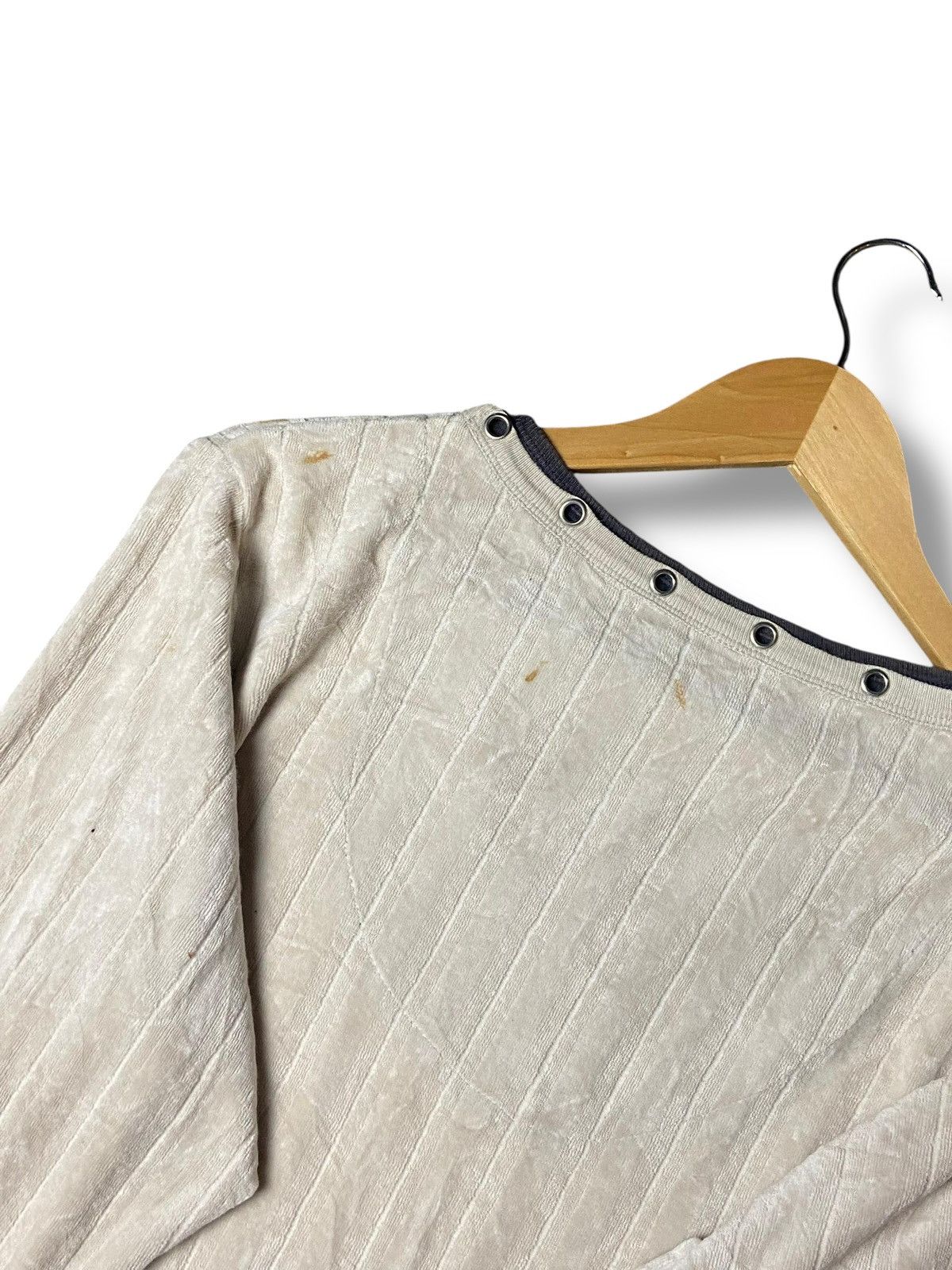 Japanese Brand Beaumere Punk Velvet Eyelet Long Sleeve Shirt (145) Size US XXS / EU 40 - 5 Thumbnail