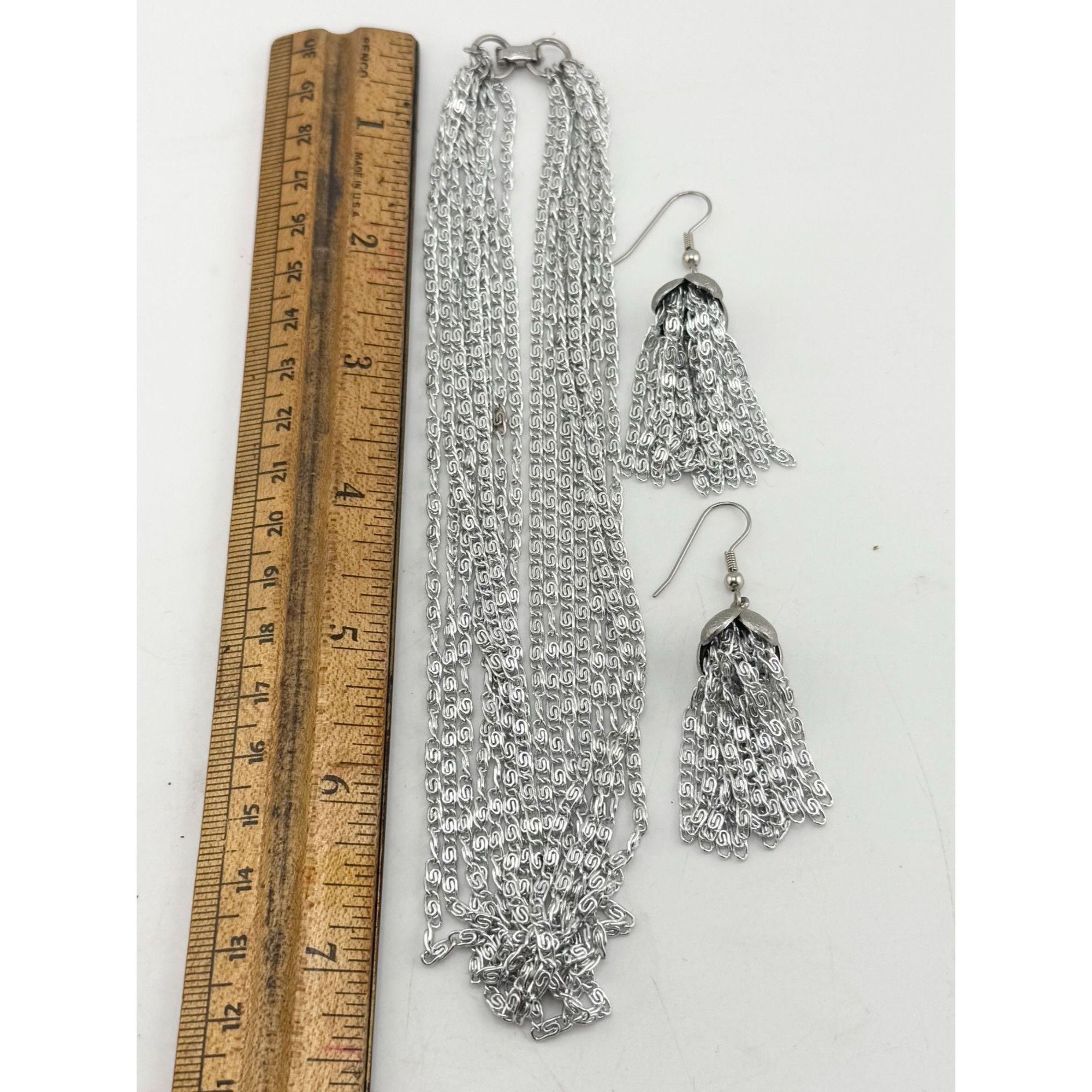 Vintage Vintage Sarah Coventry silver multi chain necklace & earring Size ONE SIZE - 6 Thumbnail