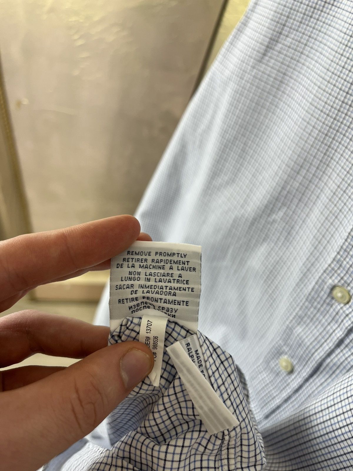 Polo Ralph Lauren Polo Ralph Lauren Regent CustomFit Spread Collar Check Shirt Size US XL / EU 56 / 4 - 11 Thumbnail