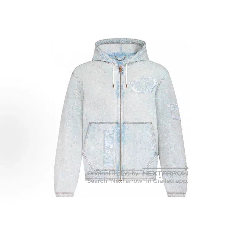 Louis Vuitton NBA Signature Embroidered Hooded Denim Jacke