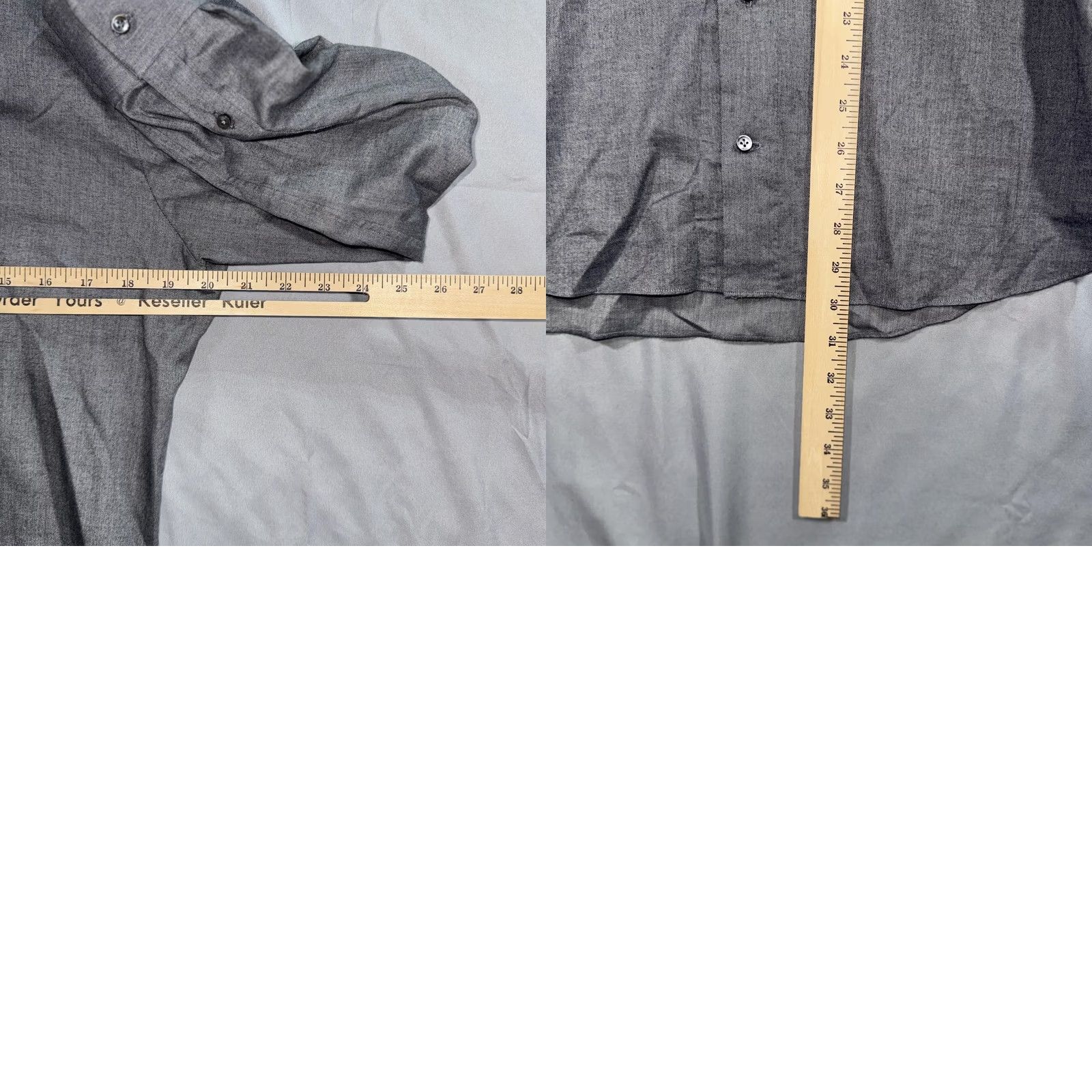 Vintage Borriello Dress Shirt Mens 15.5 39 Gray Solid Button Down Long Sleeve Casual Size US L / EU 52-54 / 3 - 8 Thumbnail