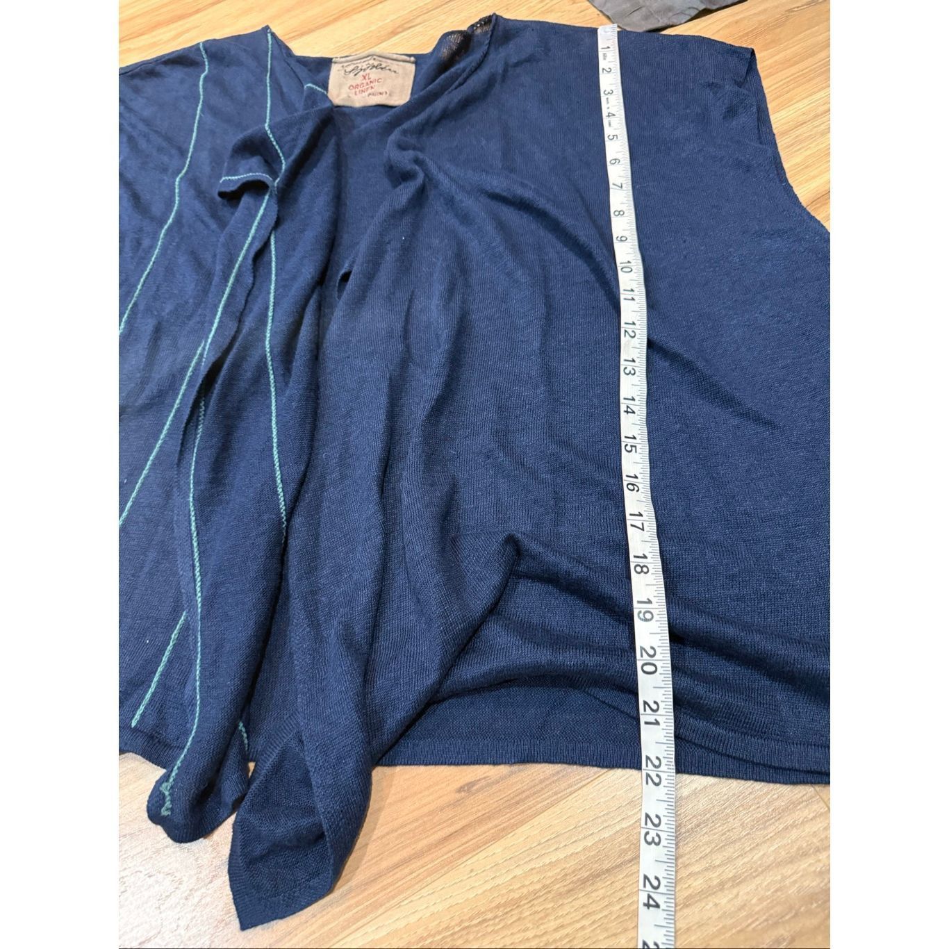 Guru Gudrun Sjoden open front navy blue linen cardigan size XL Size XL / US 12-14 / IT 48-50 - 7 Thumbnail