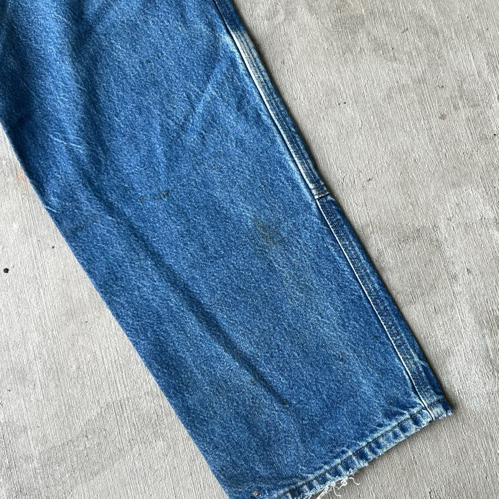 Carhartt × Vintage Carhartt faded denim blue jean double knee work wear pants Size US 35 - 14 Thumbnail