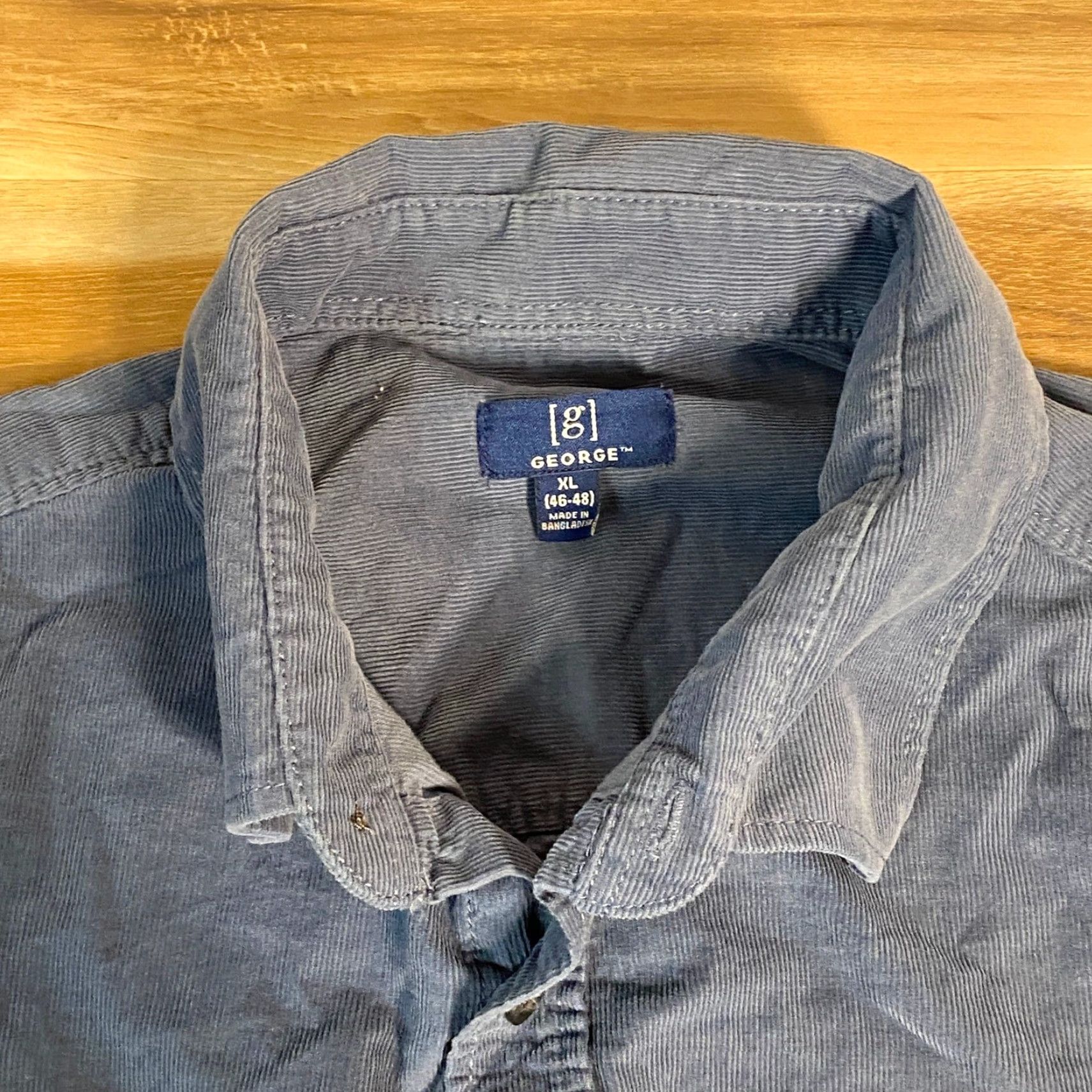 George George Corduroy Shirt Mens XL Button-Up Long Sleeve Casual Top Size US XL / EU 56 / 4 - 3 Thumbnail
