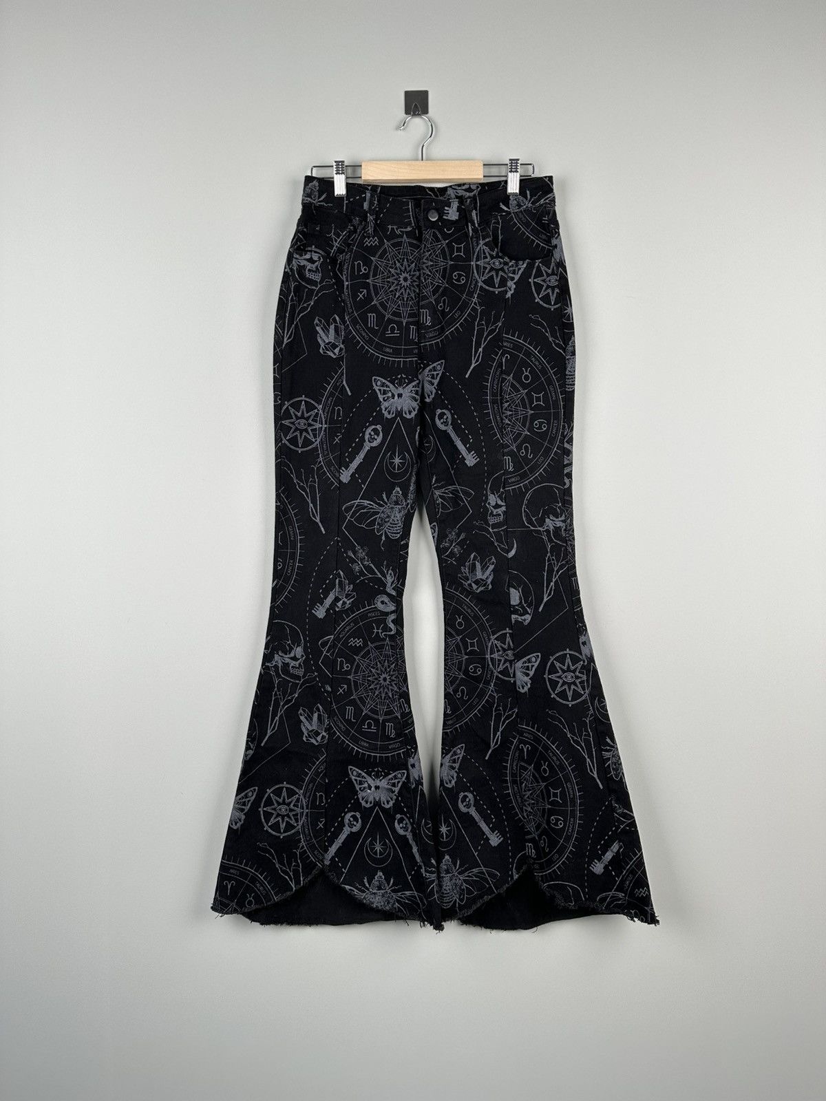 Japanese Brand Vintage Y2k Avant Garde Flared Pants Bohemian Gothic Size 30" / US 8 / IT 44 - 1 Thumbnail