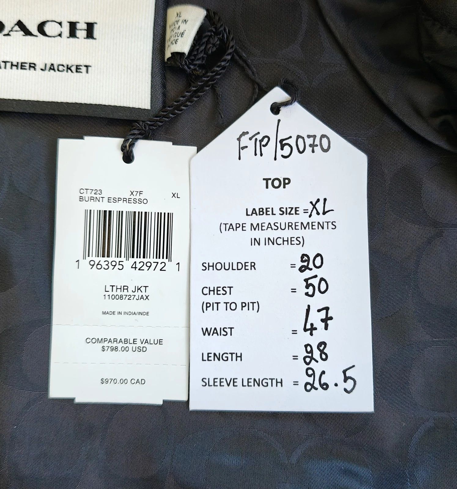 Coach Coach Leather Jacket FTP 5070 Size US XL / EU 56 / 4 - 4 Thumbnail