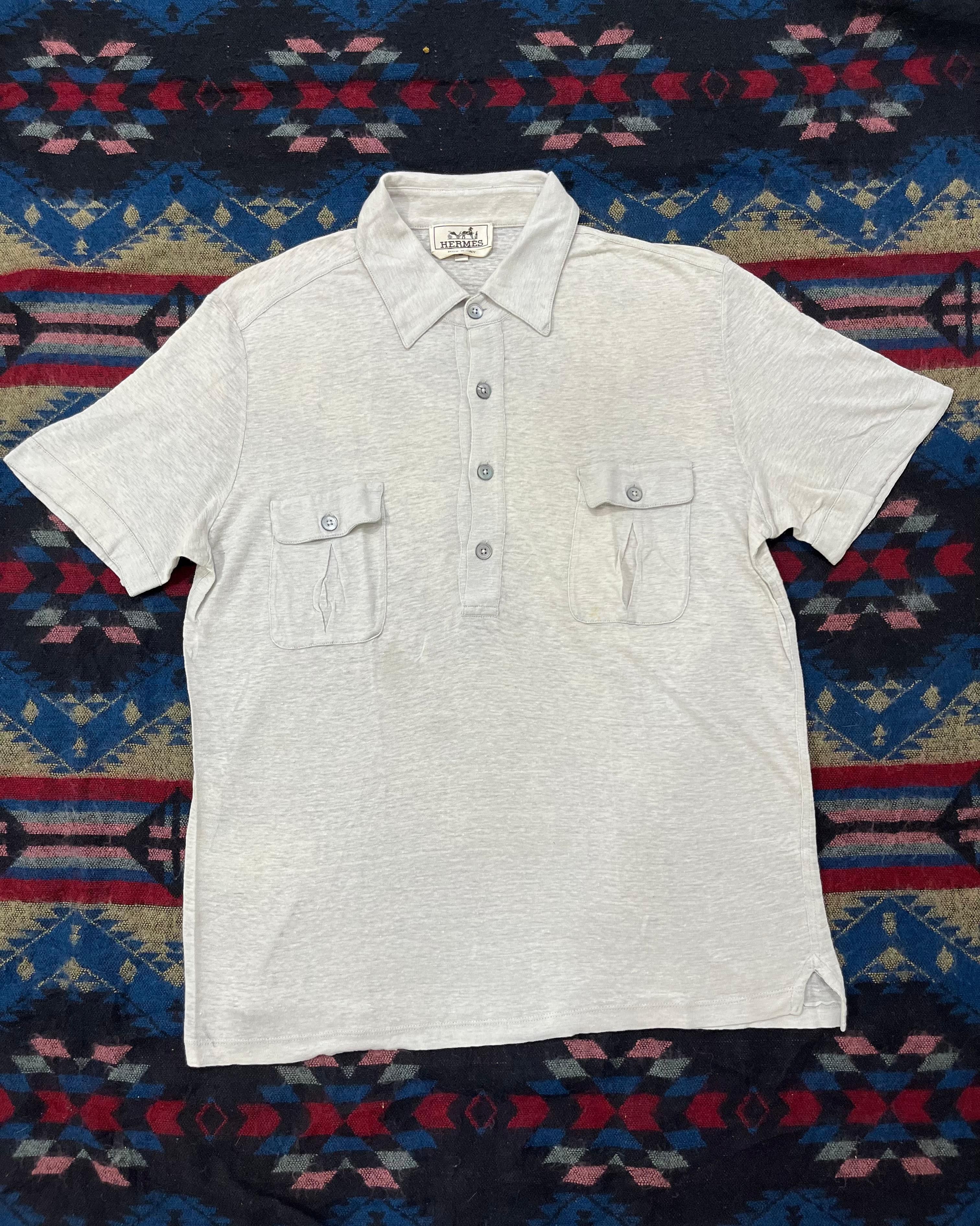 Hermes Hermes Linen Polo Shirt Size US M / EU 48-50 / 2 - 1 Thumbnail