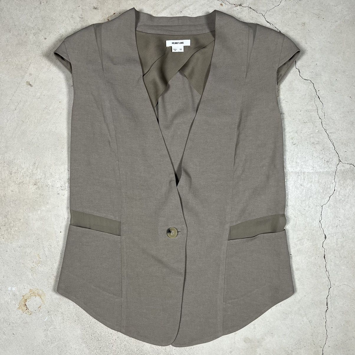Helmut Lang Helmut Lang Women’s Sleeveless Blazer Size L / US 10 / IT 46 - 1 Thumbnail