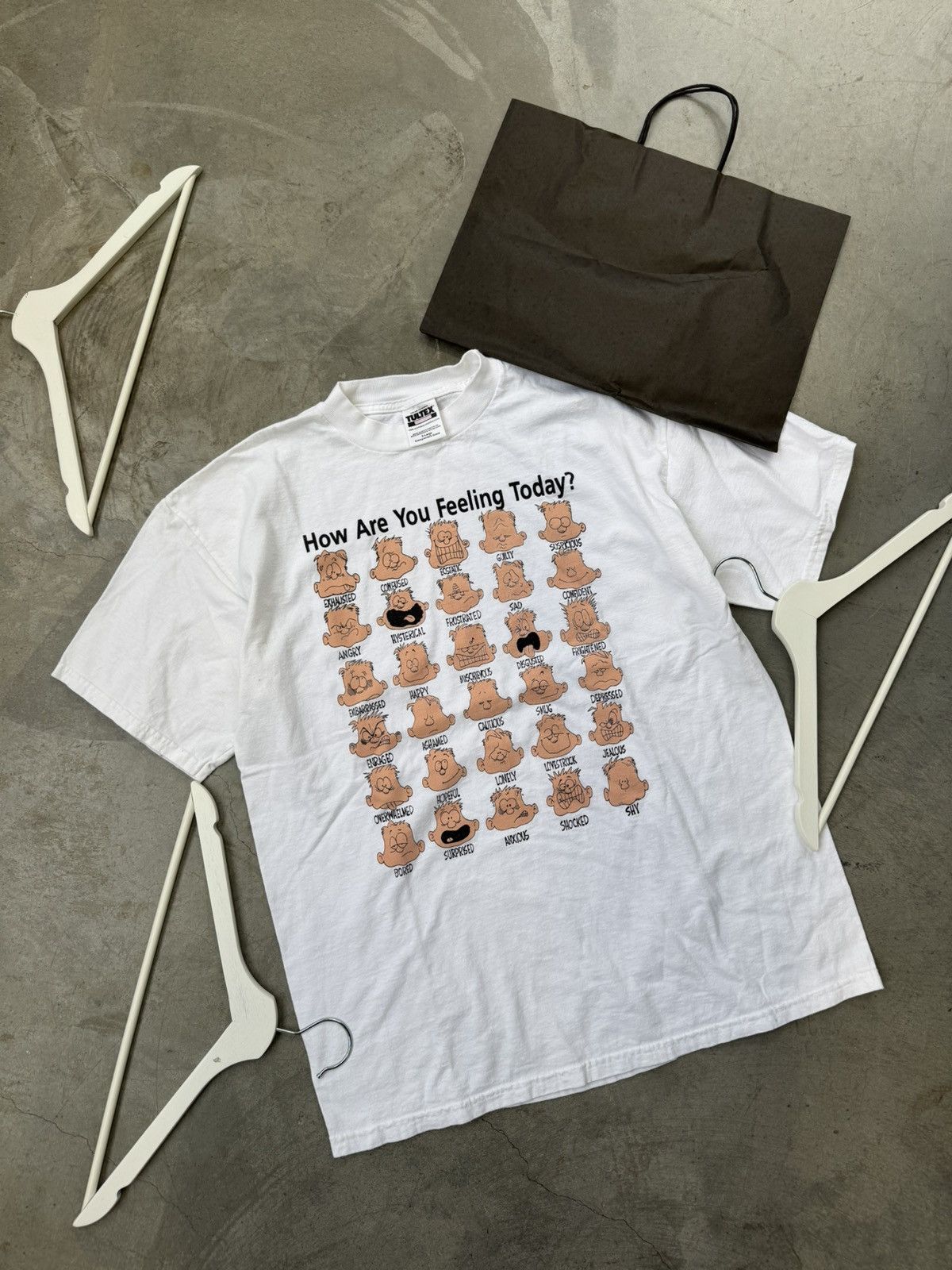 Vintage Vintage 90s How Are You Feeling Emotions Parody Tee Size US XL / EU 56 / 4 - 1 Thumbnail