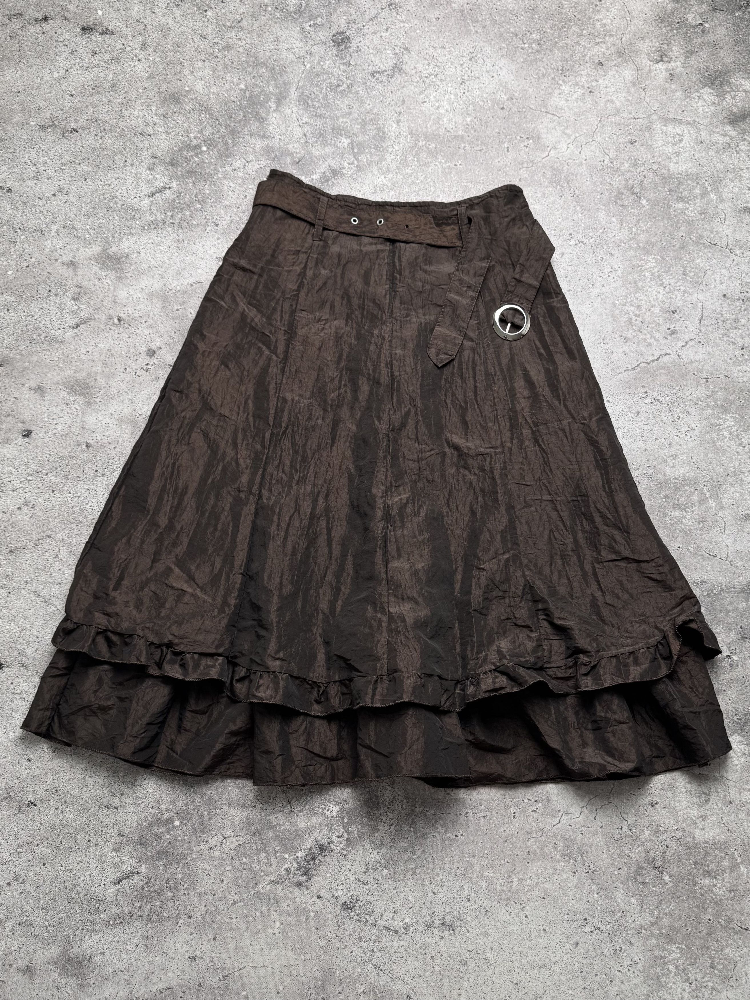 Japanese Brand Vintage Flare Skirt With Belt C669(V583)(E8) Size 27" / US 4 / IT 40 - 1 Thumbnail
