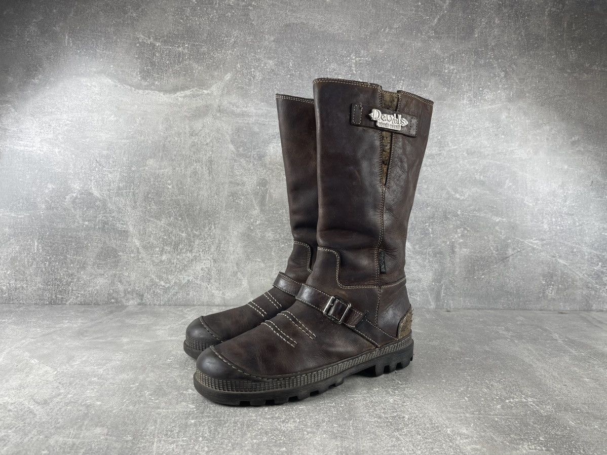 Roberto Cavalli Roberto Cavalli Devils Vintage Belted Leather Biker Boots Size US 8 / IT 38 - 1 Thumbnail