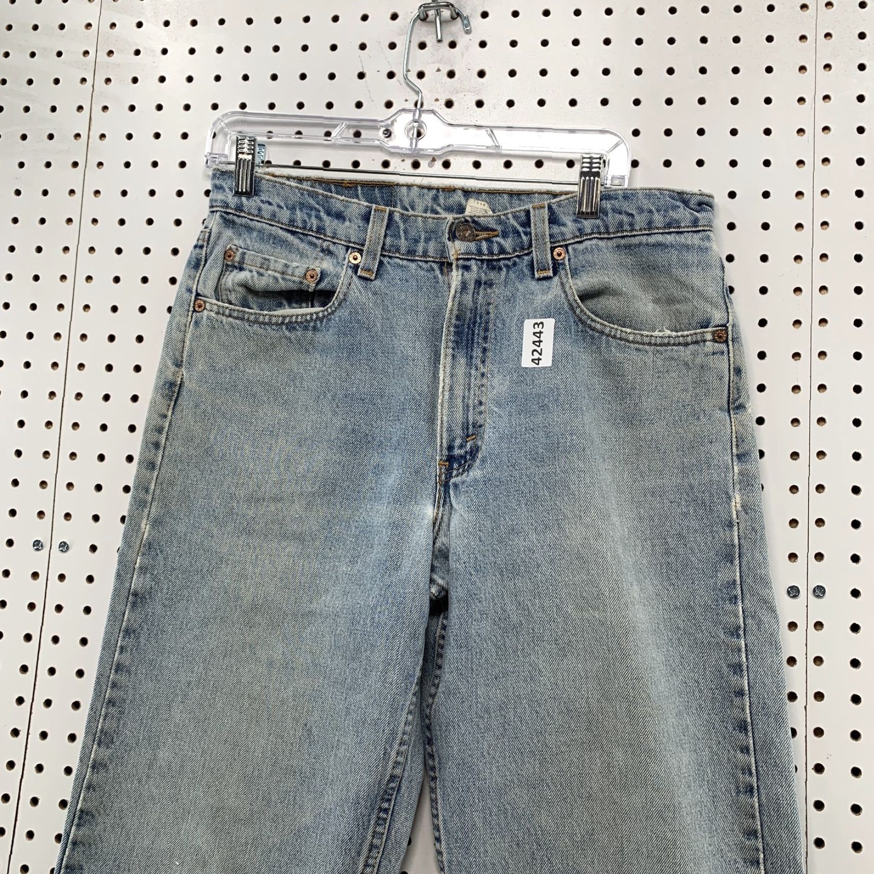 Levi's VINTAGE Levi's 550 Blue Denim Jeans Mens 33x32 Distressed 90s USA Fits 32x31 Size US 33 - 2 Thumbnail