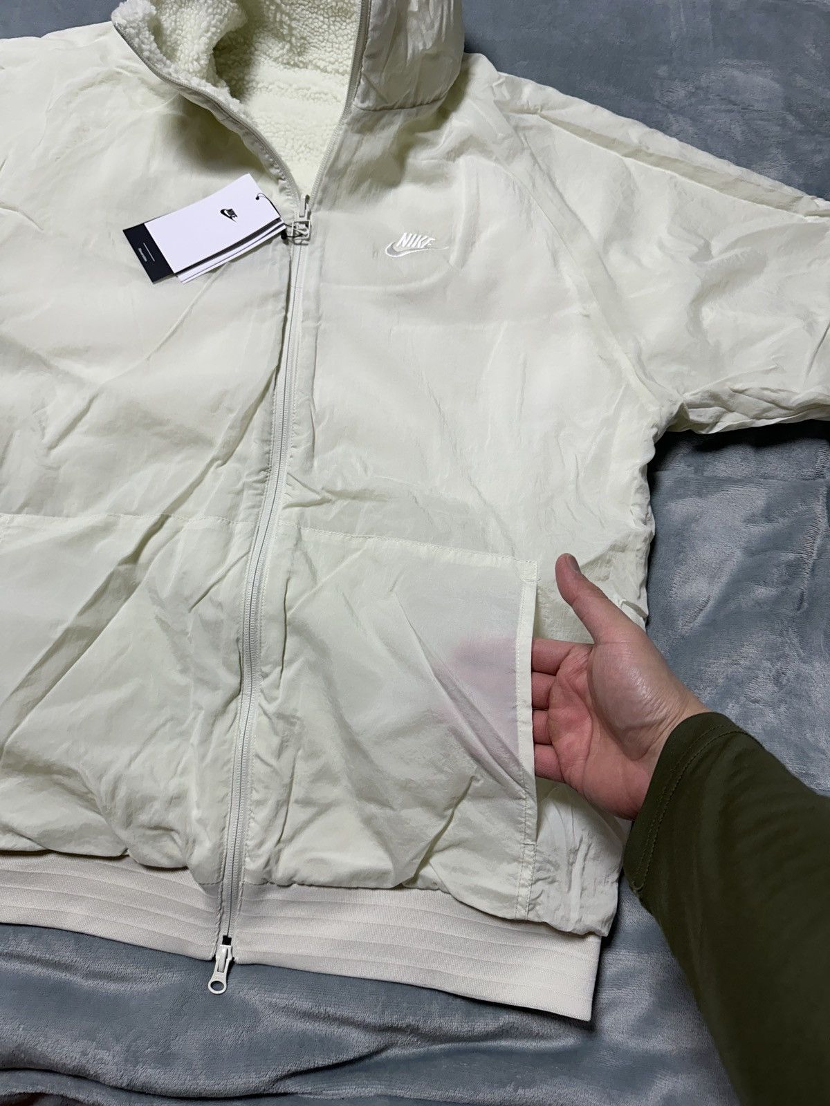 Nike Nike Big Swoosh Reversible Boa Jacket XXL Sea Glass/Sail Size US XXL / EU 58 / 5 - 16 Thumbnail