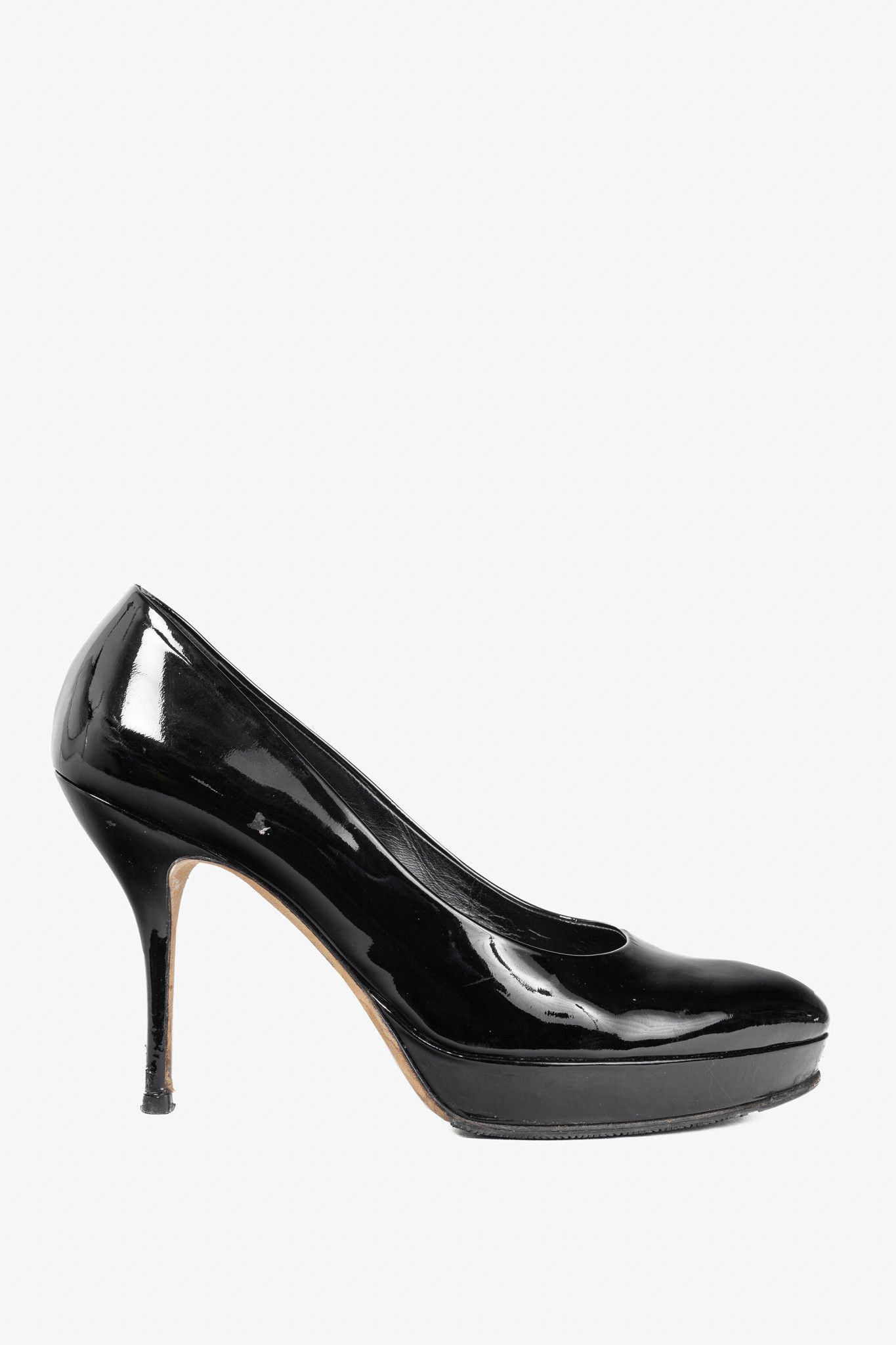 Gucci Gucci Black Patent-Leather Platform Pumps Size US 9.5 / IT 39.5 - 1 Thumbnail