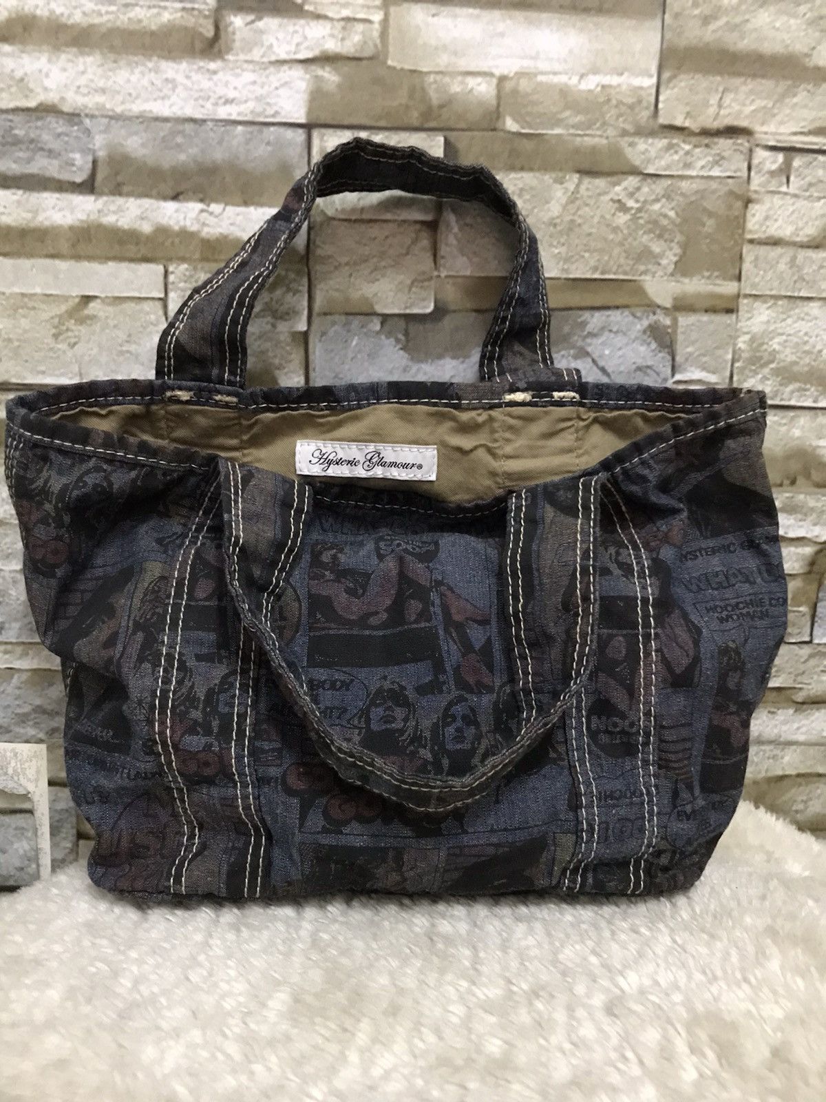 Hysteric Glamour RARE Vintage Hysteric Glamour denim Mini Tote Bag Size ONE SIZE - 7 Thumbnail