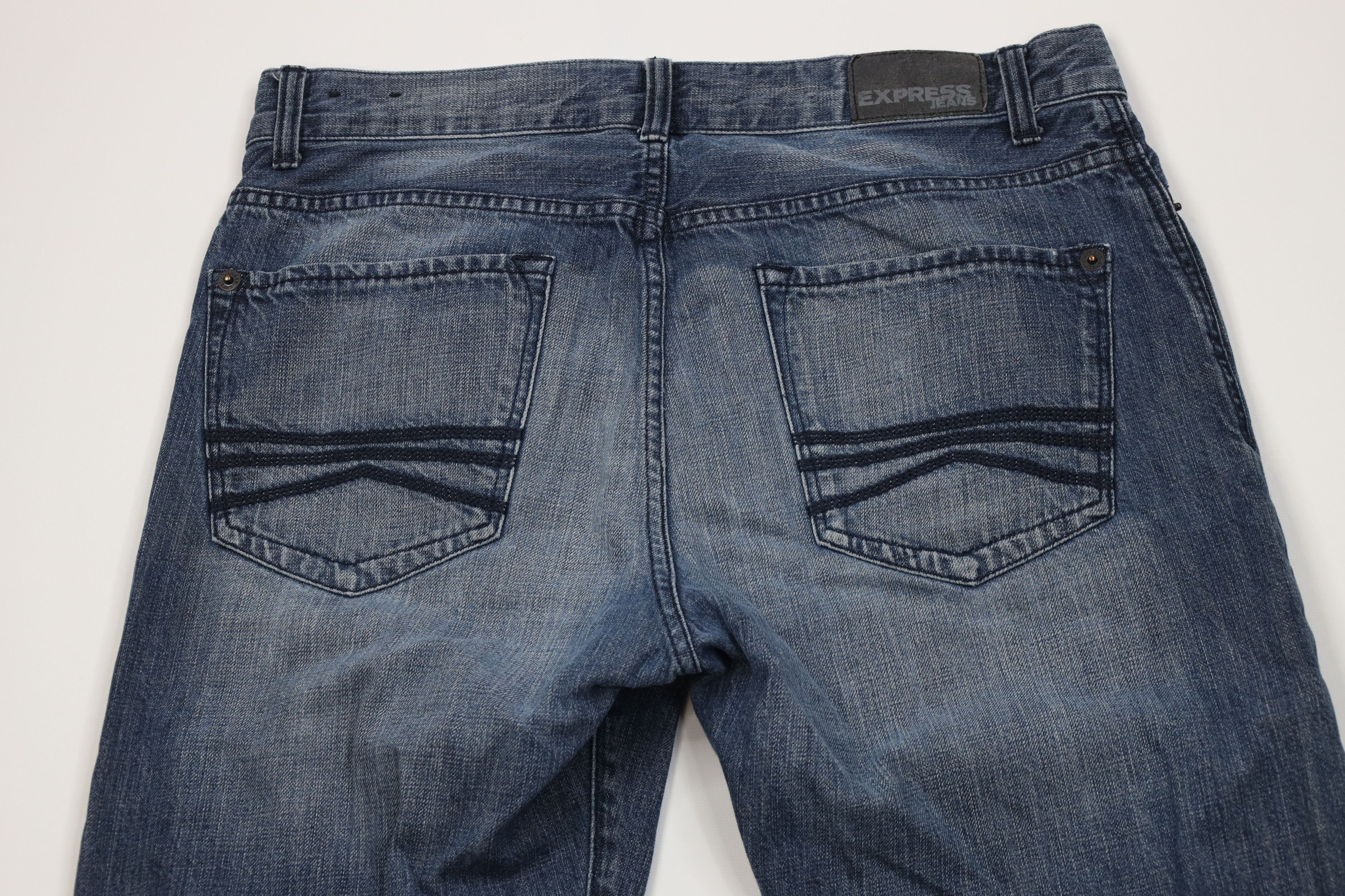 Express Vintage Y2K Express Kingston Boot Cut Wide Leg Jeans Blue Size US 34 / EU 50 - 11 Thumbnail