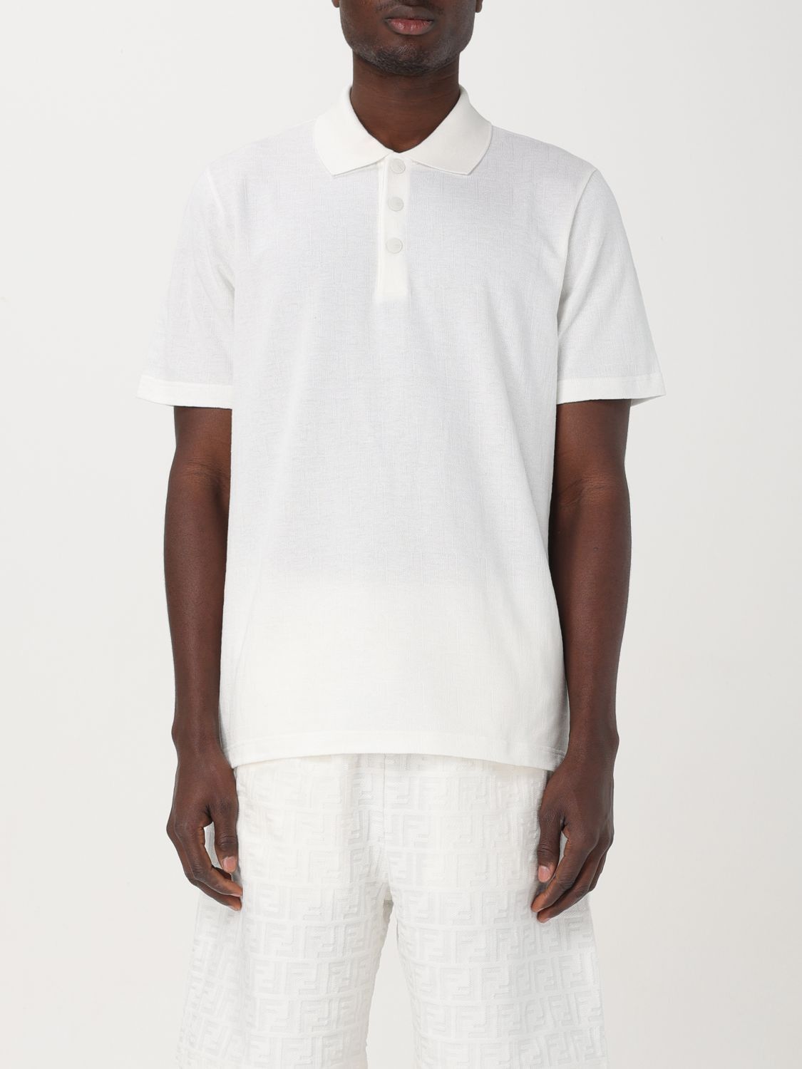image of Fendi Polo Shirt Men Beige (Size Medium)