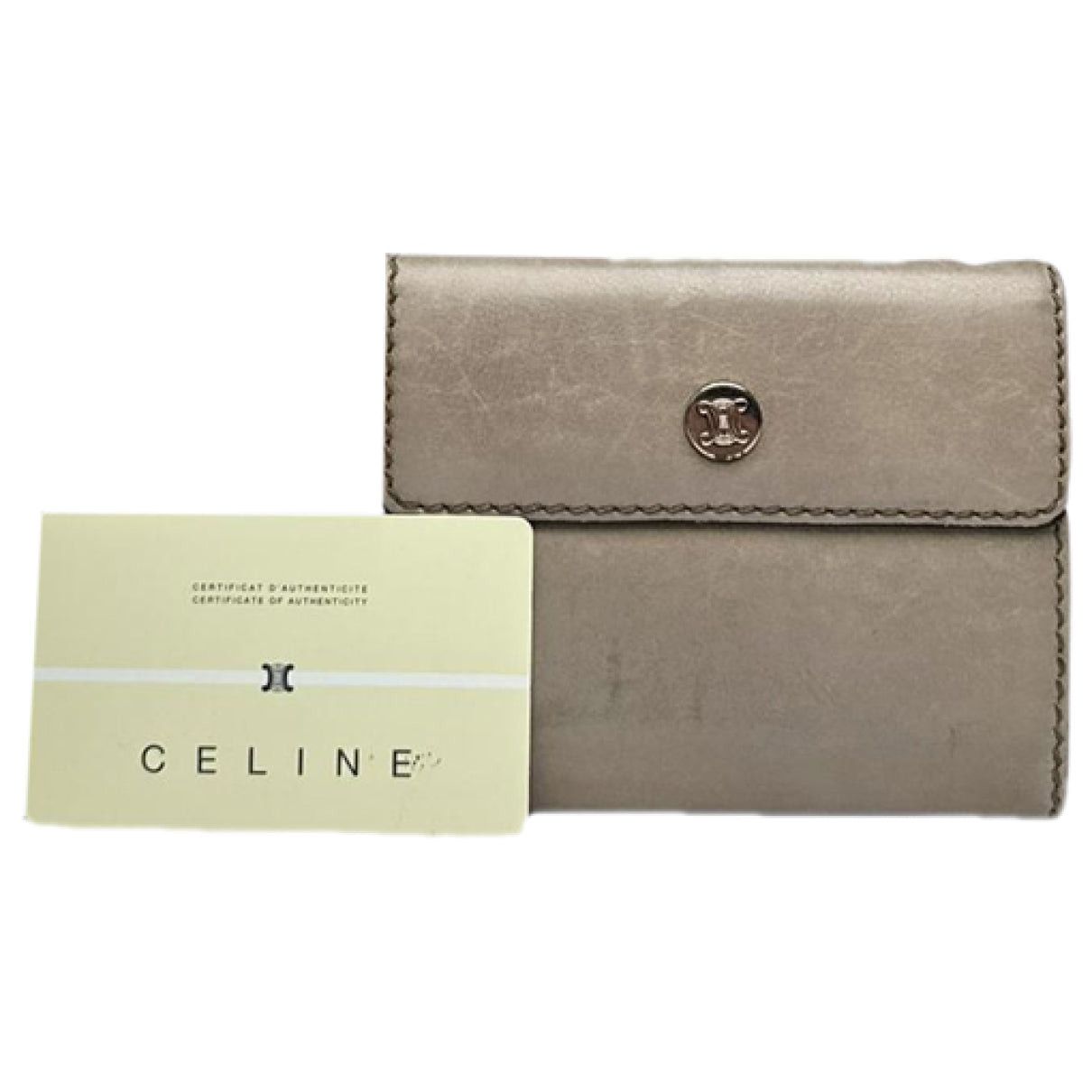 Celine Triomphe Grey Leather Wallet Size ONE SIZE - 1 Thumbnail
