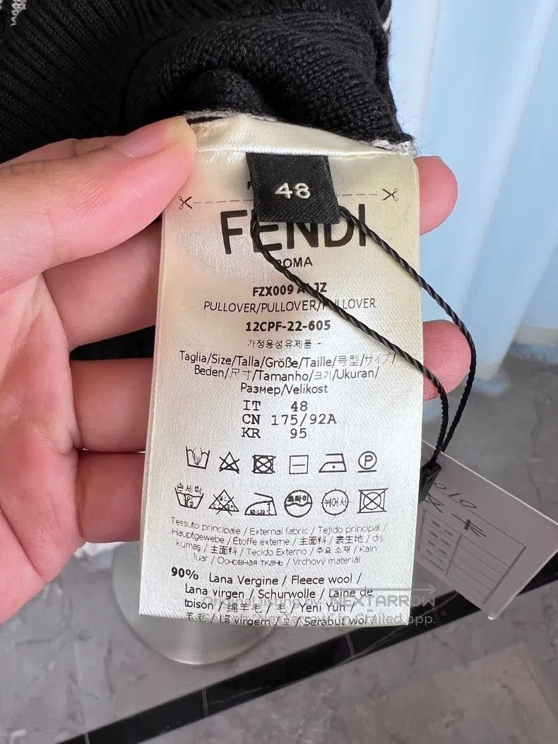 Fendi Fendi Double F full print pattern round neck pullover swea Size US M / EU 48-50 / 2 - 5 Thumbnail