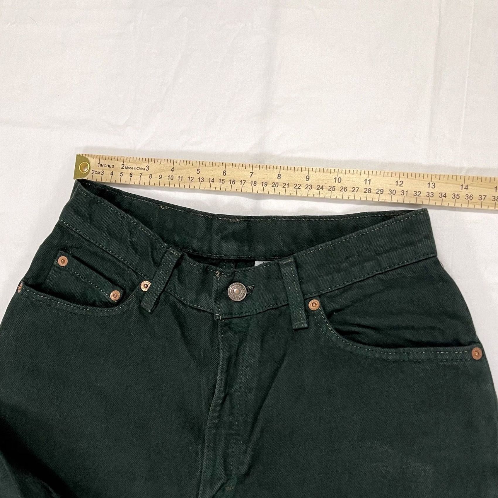 Levi's VINTAGE Levi's Jeans 512 Slim 90s Women Green 11 LONG Denim Cotton High Rise Regular Fit Tapered 100% Cotton 90s Theme Womens Size 32" / US 10 / IT 46 - 5 Thumbnail